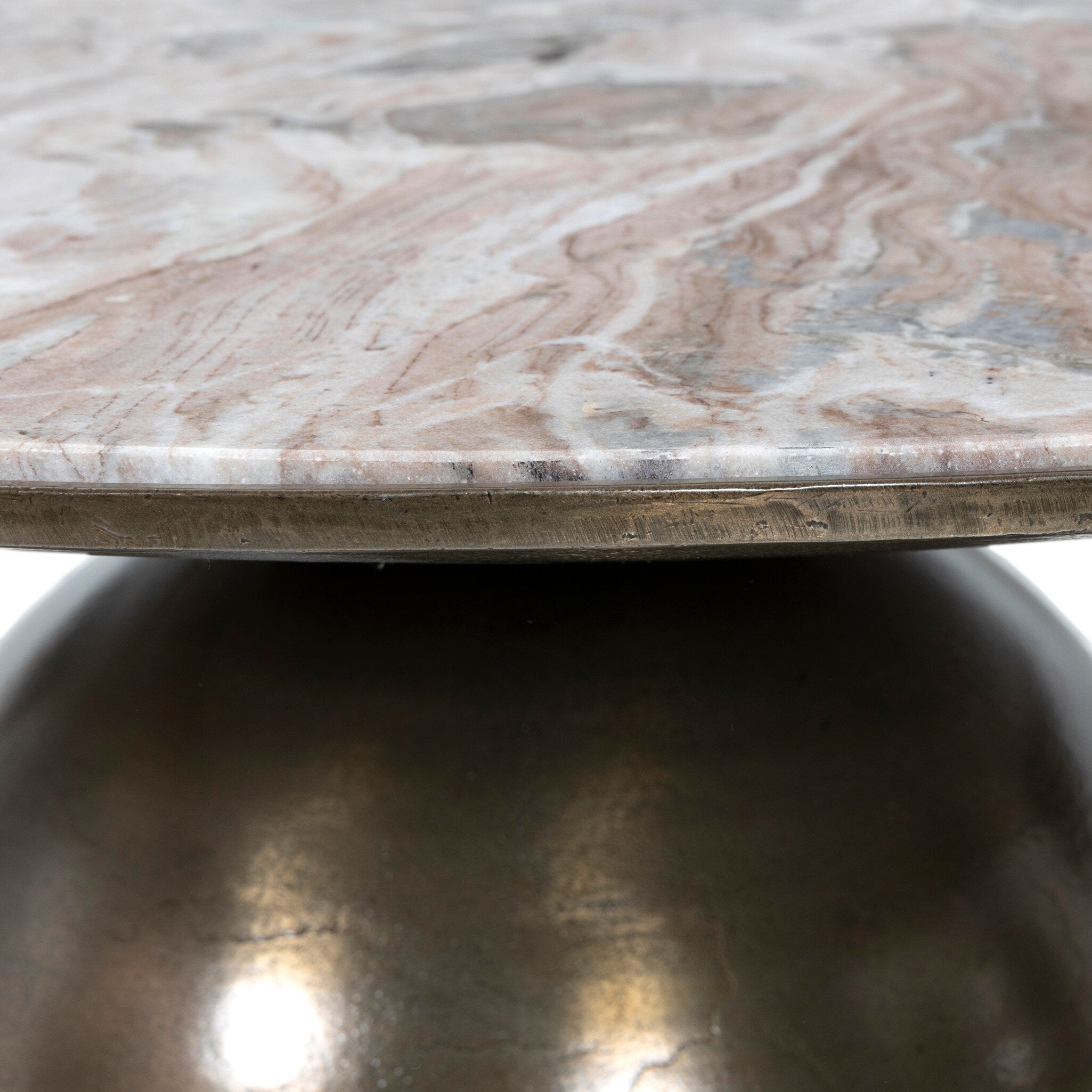 Four Hands Corbett Creamy Taupe Marble Coffee Table - detail view 4