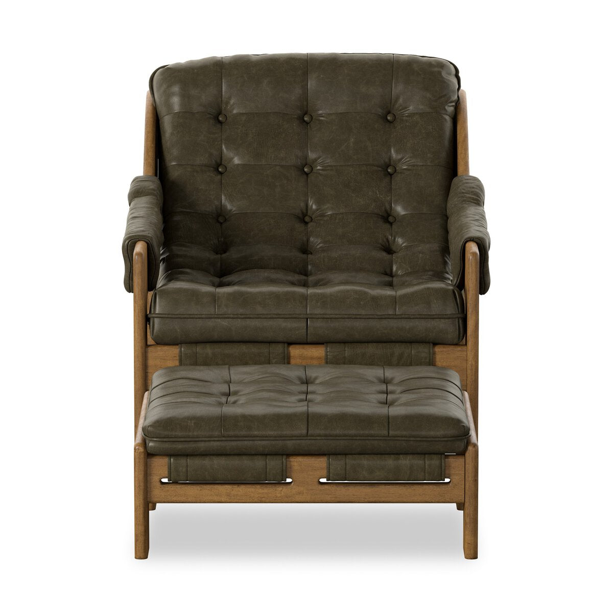 Four Hands Halston Dulane Moss Chair With Ottoman