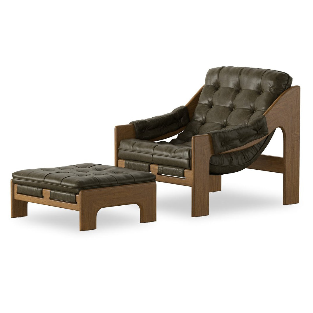 Four Hands Halston Dulane Moss Chair With Ottoman