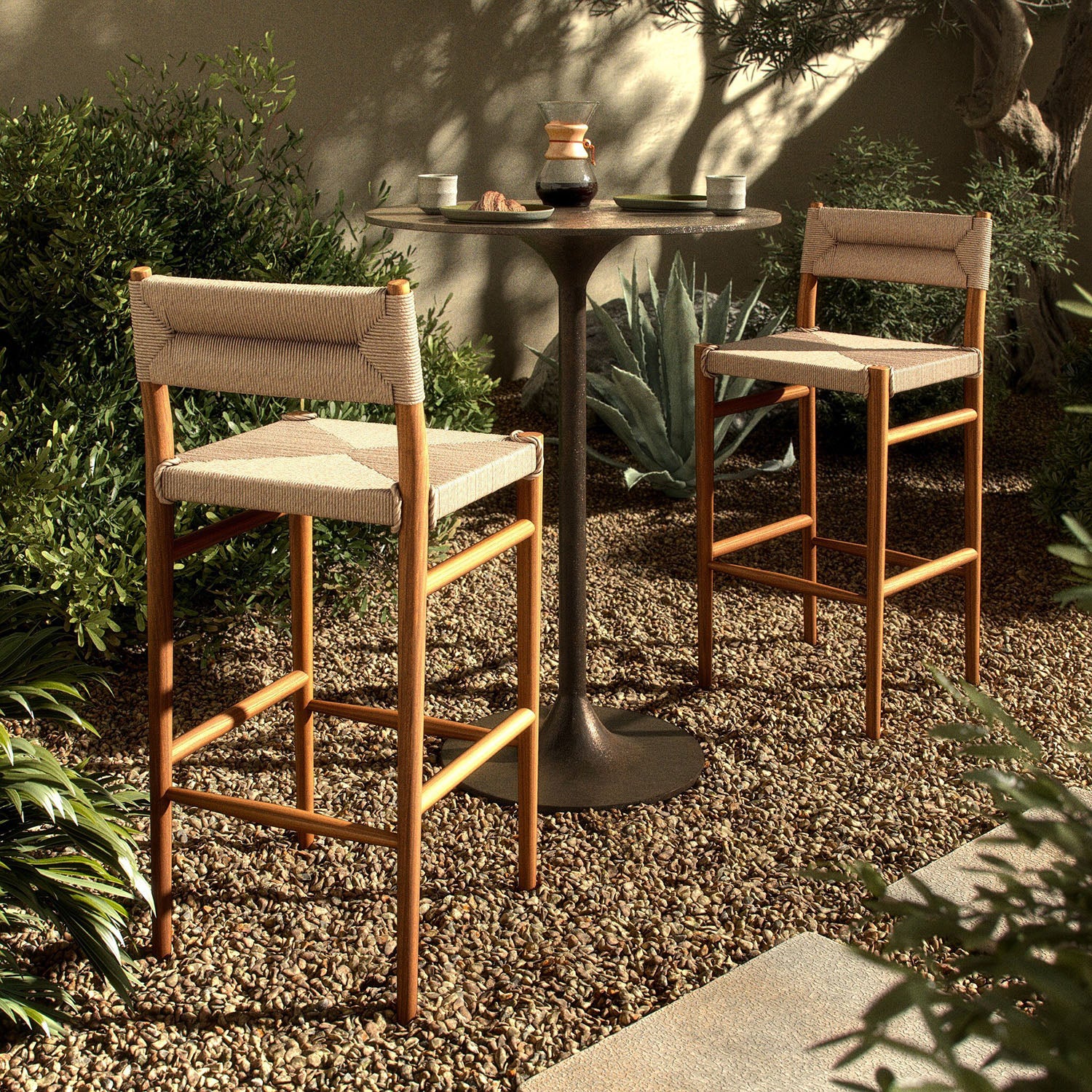 Four Hands Lomas Outdoor Bar Stool Set of 2