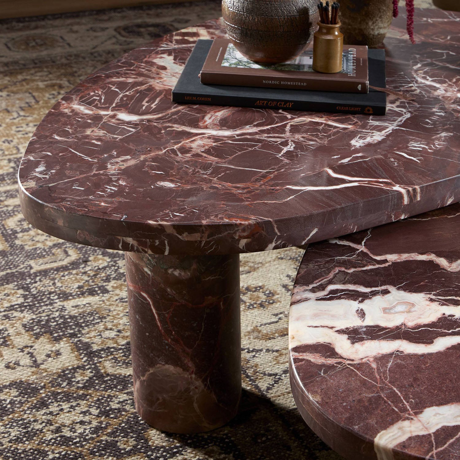 Four Hands Zion Marble Coffee Table Set