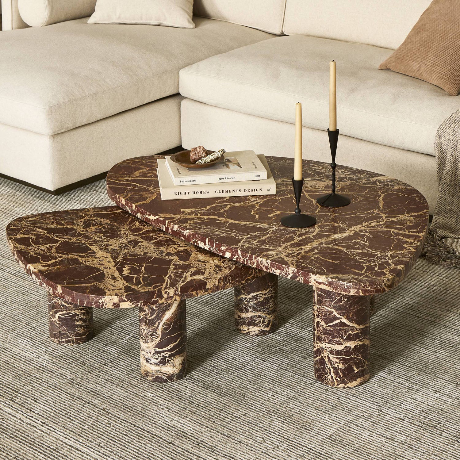 Four Hands Zion Marble Coffee Table Set
