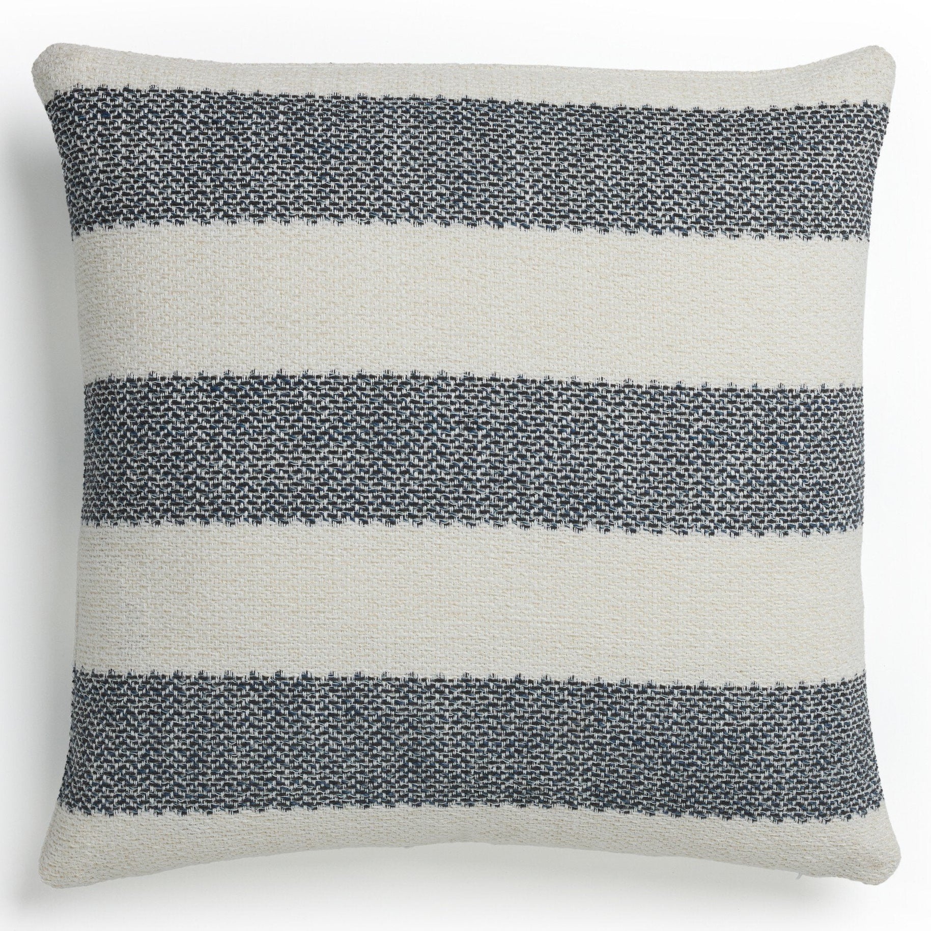 Four Hands Tarbett Stripe Tarbett Navy Outdoor Throw Pillow - styled view
