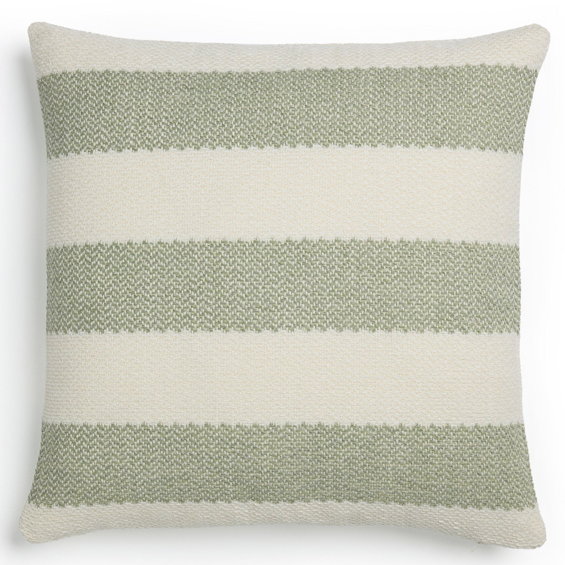 Four Hands Tarbett Stripe Tarbett Sage Outdoor Throw Pillow - styled view