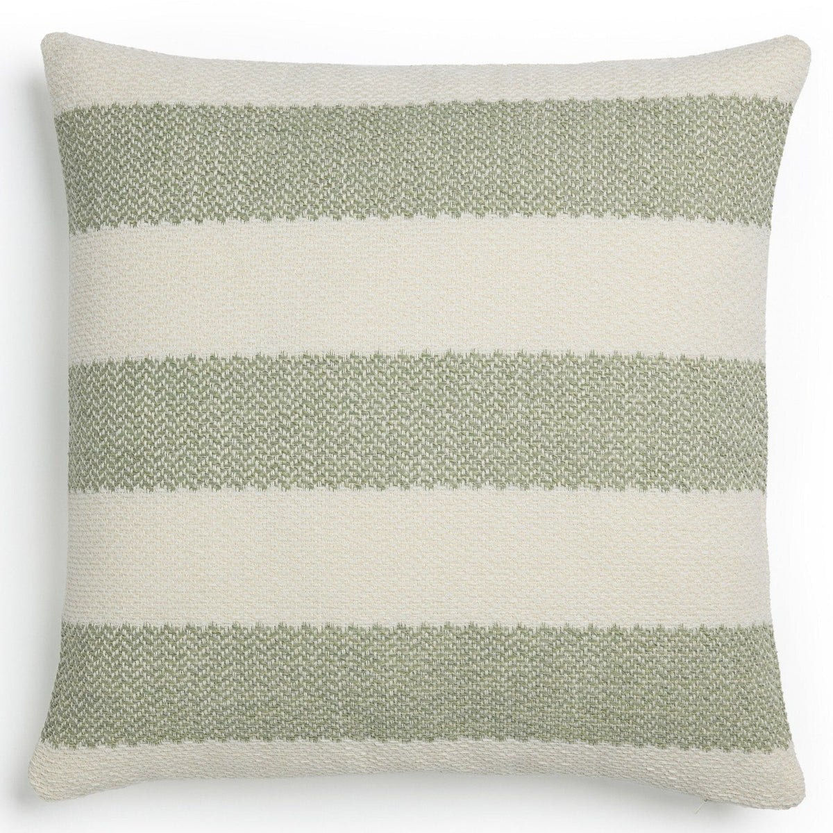 Four Hands Tarbett Stripe Tarbett Sage Outdoor Throw Pillow - styled view