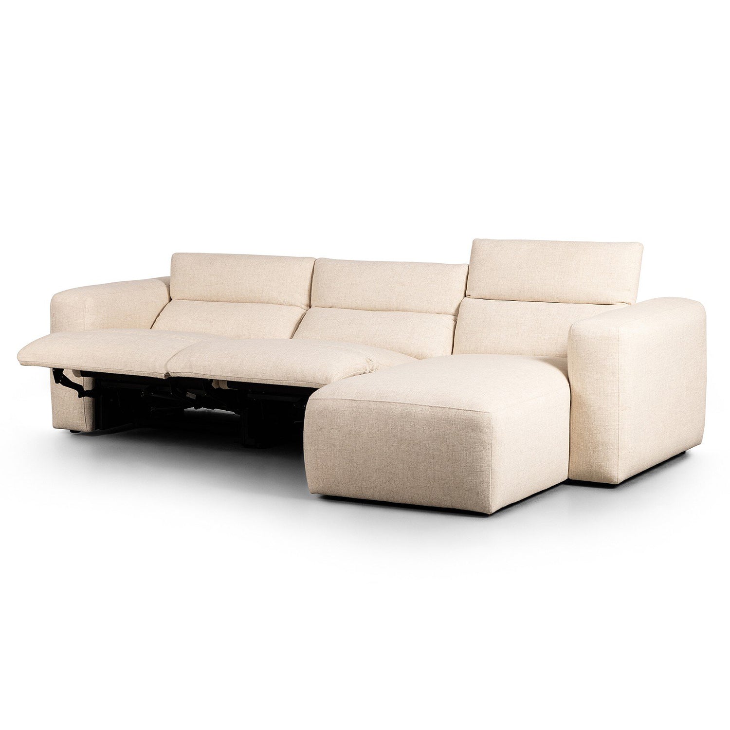 Four Hands Radley Power Recliner 3-Piece Sectional Sofa with Chaise
