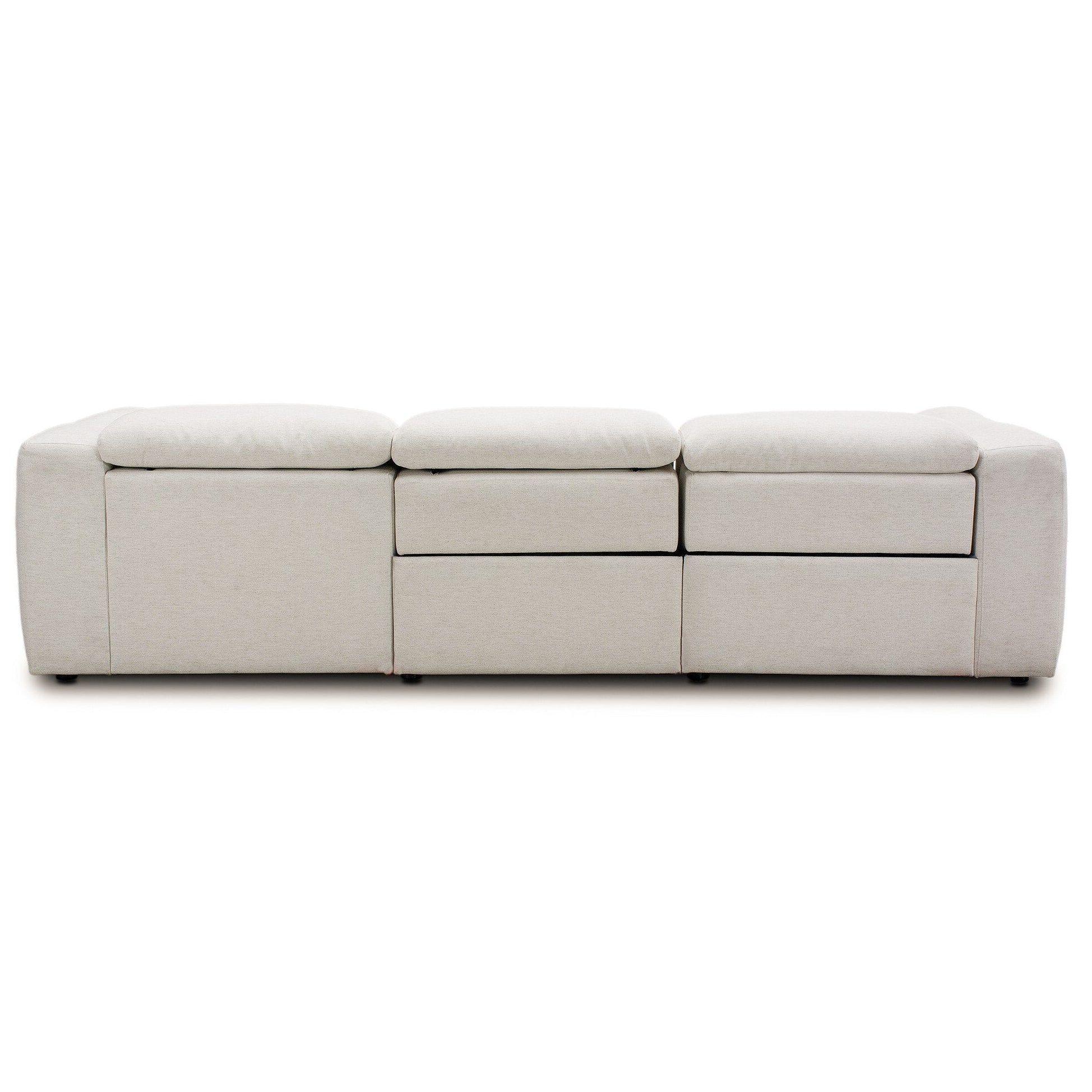 Four Hands Radley Crypton Nomad Snow Power Recliner 3 Piece Sectional Sofa w/Chaise back view