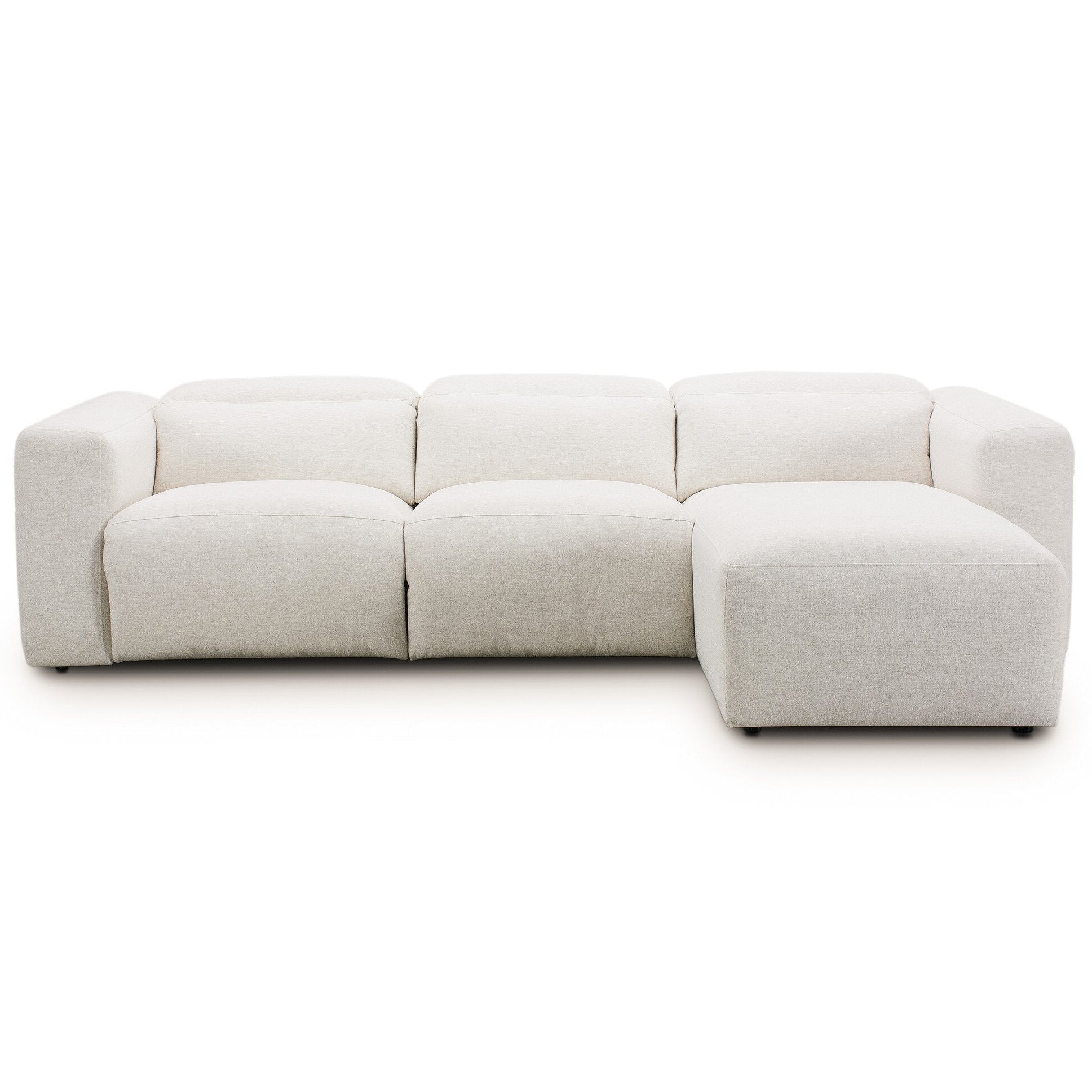 Four Hands Radley Crypton Nomad Snow Power Recliner 3 Piece Sectional Sofa w/Chaise front view