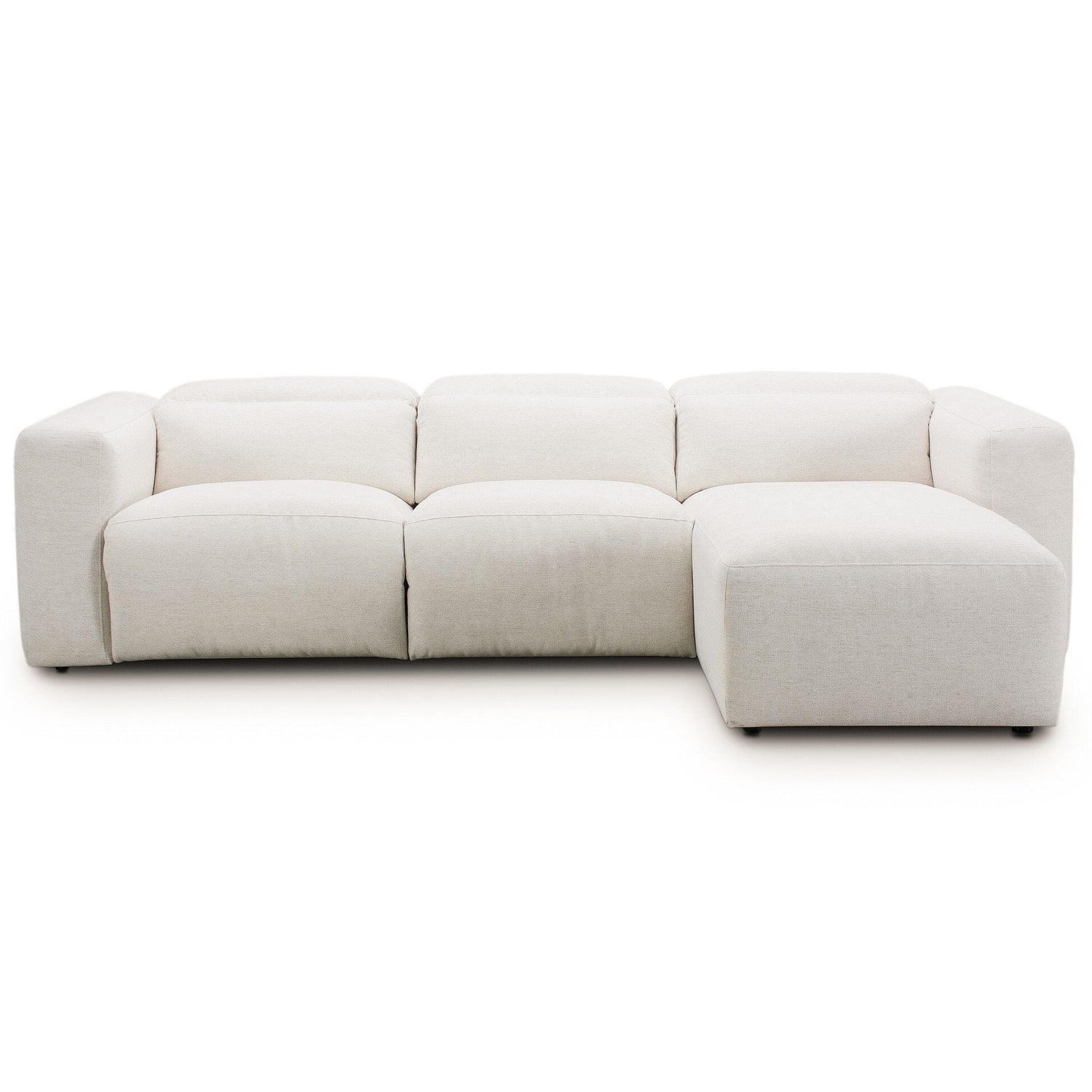 Four Hands Radley Crypton Nomad Snow Power Recliner 3 Piece Sectional Sofa w/Chaise front view