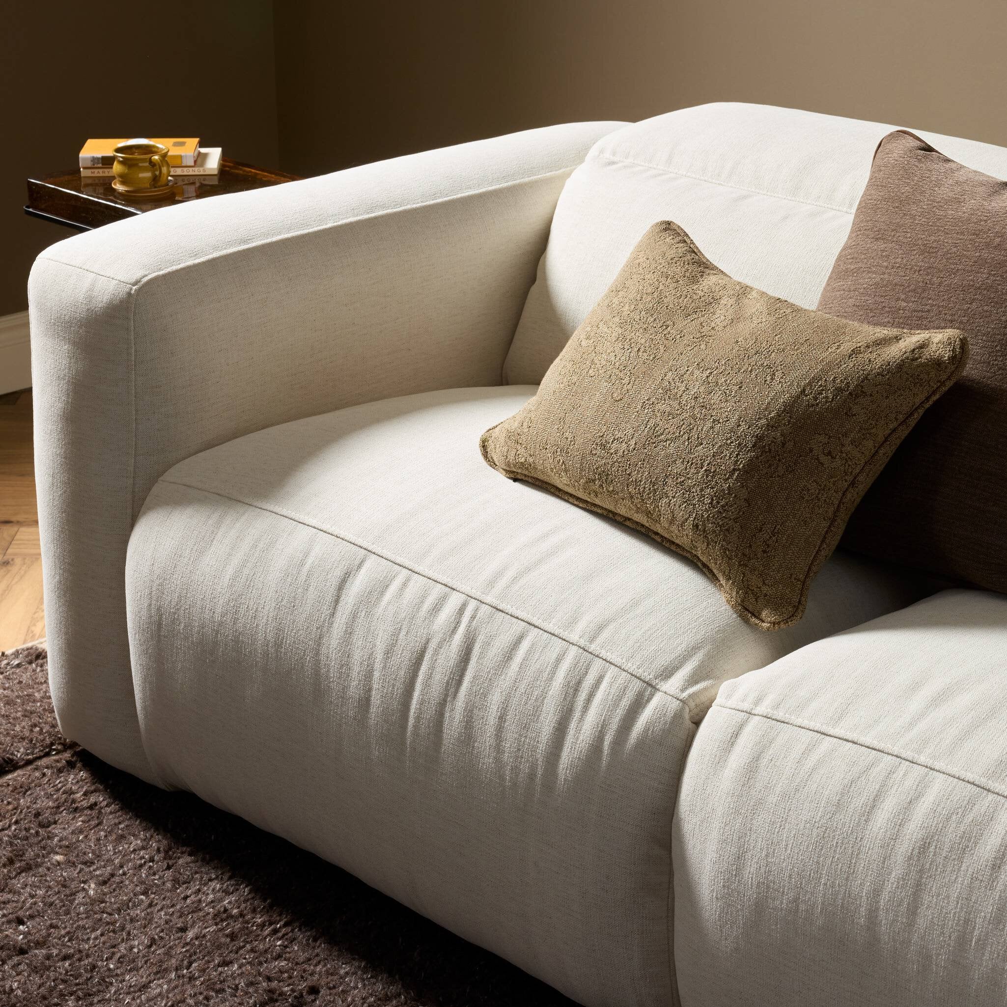 Four Hands Radley Crypton Nomad Snow Power Recliner 3 Piece Sectional Sofa close-up detail 5