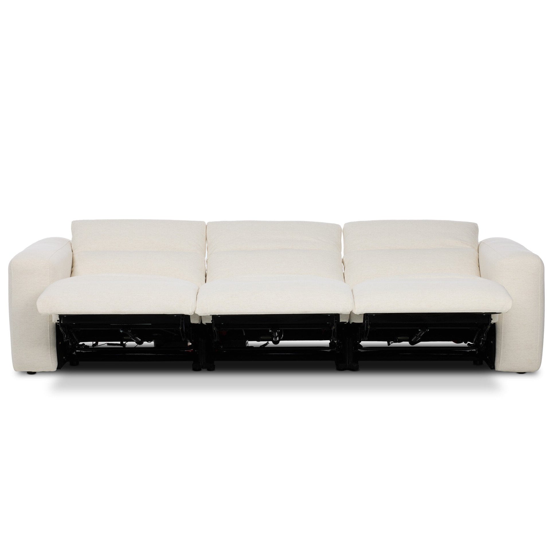 Four Hands Radley Crypton Nomad Snow Power Recliner 3 Piece Sectional Sofa shown with doors open