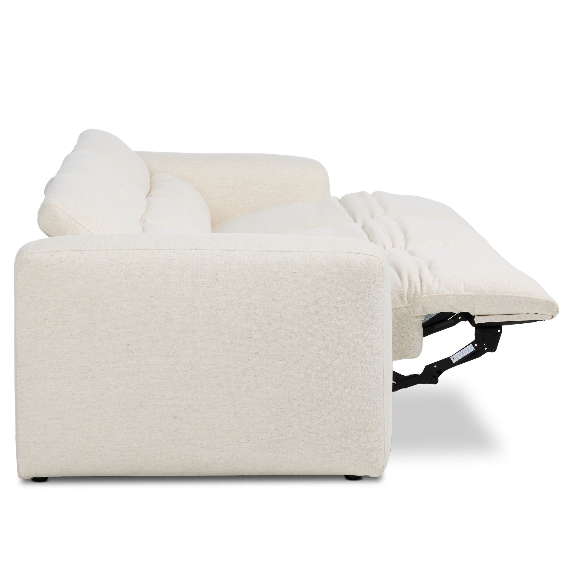 Four Hands Radley Crypton Nomad Snow Power Recliner 3 Piece Sectional Sofa shown with doors open 3