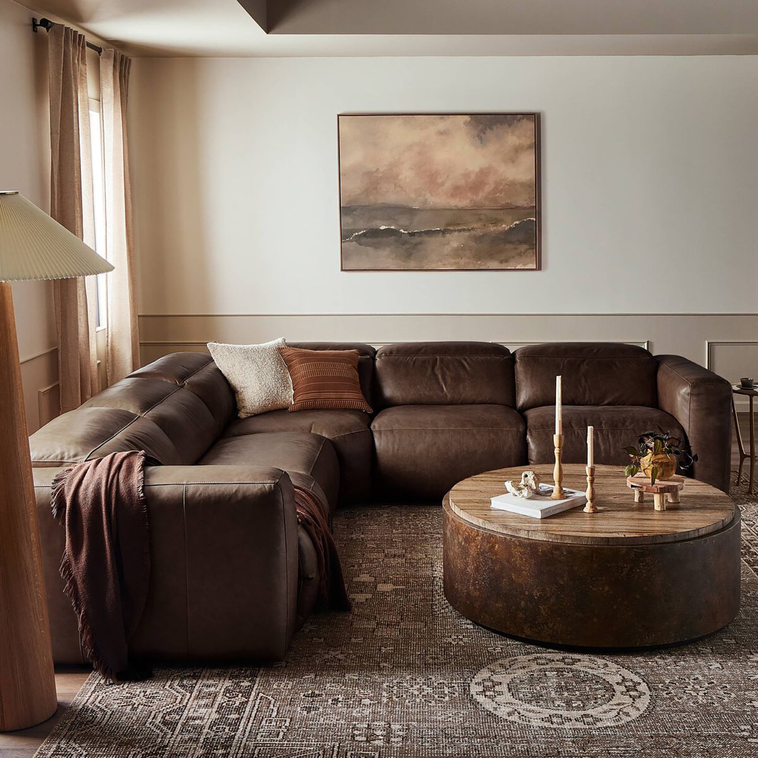 Four Hands Radley Power Recliner 5-Piece Sectional Sofa