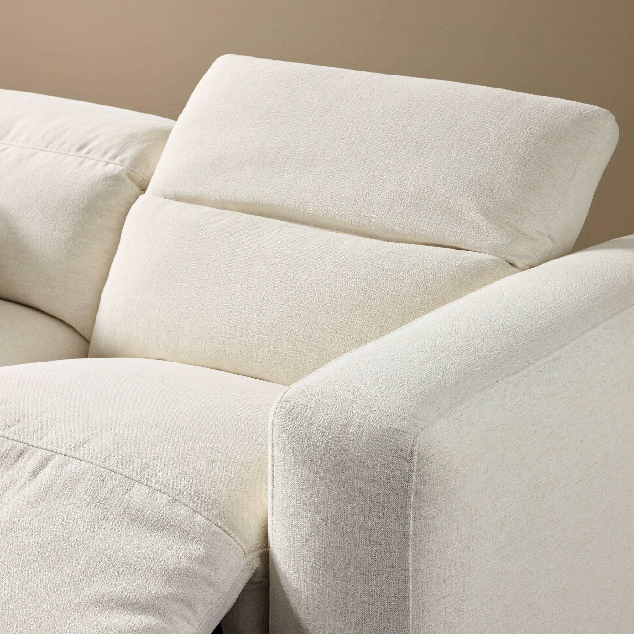 Four Hands Radley Crypton Nomad Snow Power Recliner 5 Piece Sectional Sofa close-up detail 6