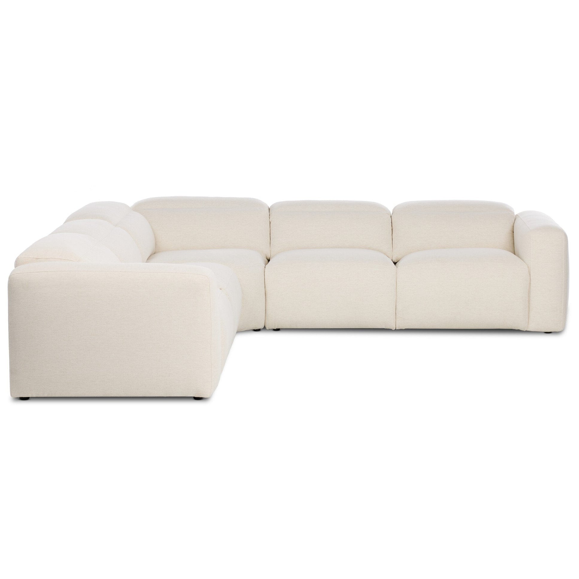 Four Hands Radley Crypton Nomad Snow Power Recliner 5 Piece Sectional Sofa front view