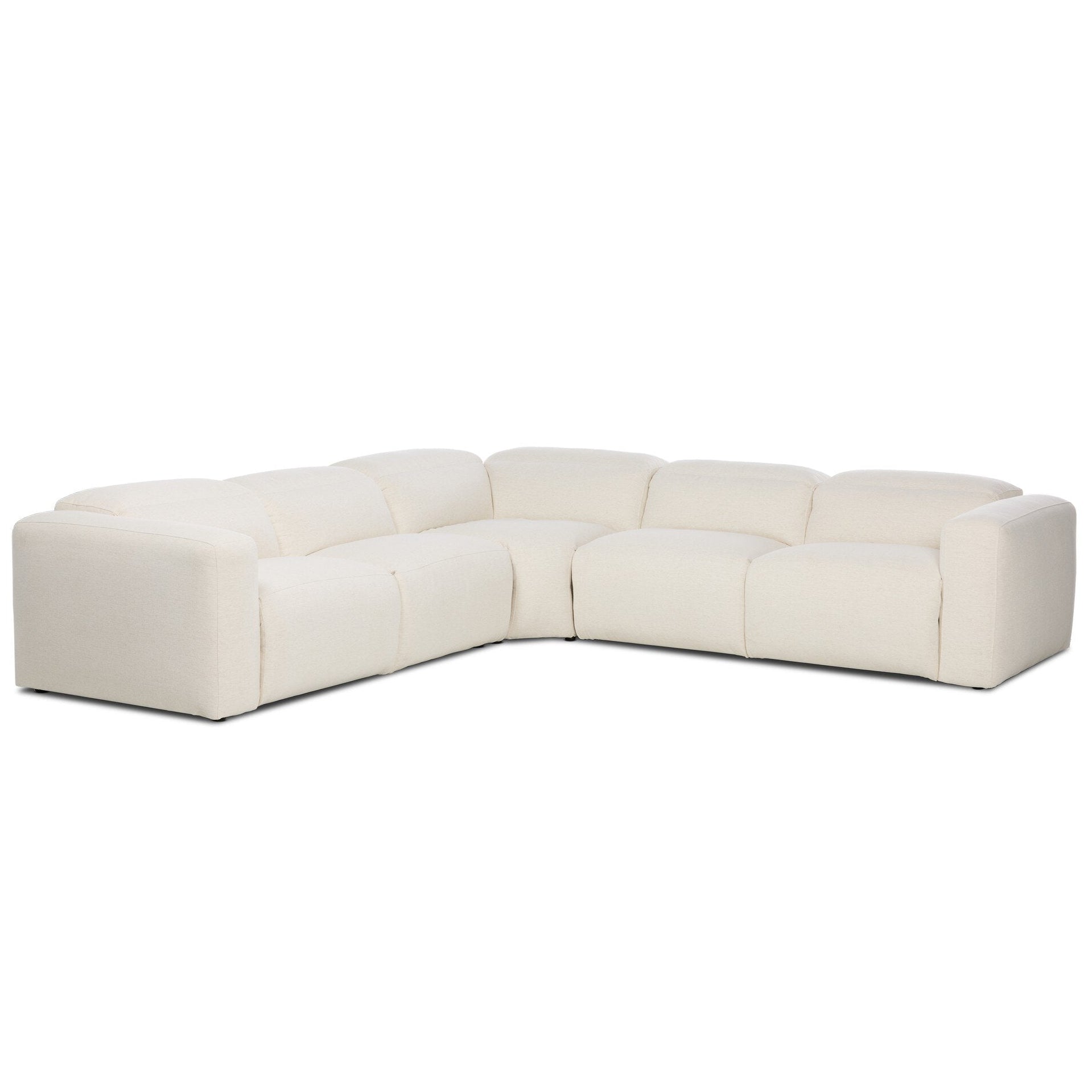 Four Hands Radley Crypton Nomad Snow Power Recliner 5 Piece Sectional Sofa styled view