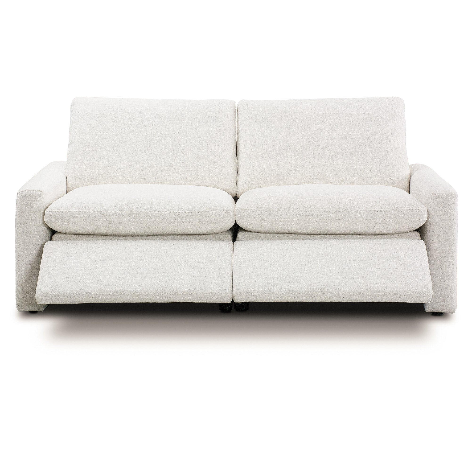 Four Hands Tillery Crypton Nomad Snow Power Recliner 2 Piece Sectional Sofa shown with doors open