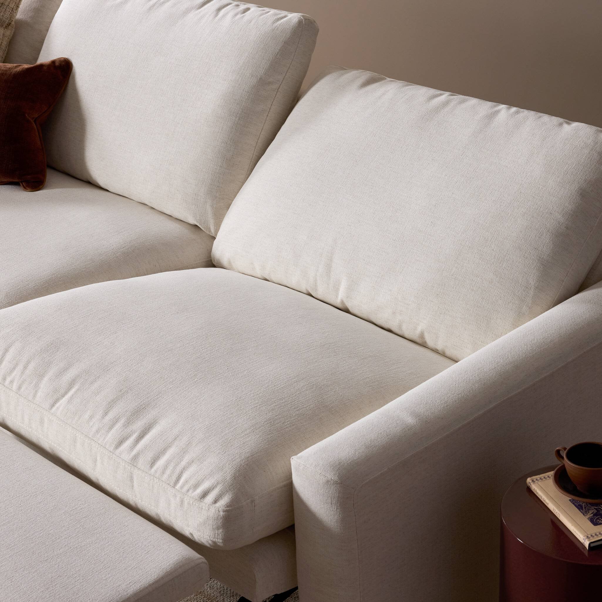 Four Hands Tillery Crypton Nomad Snow Power Recliner 3 Piece Sectional Sofa close-up detail 6