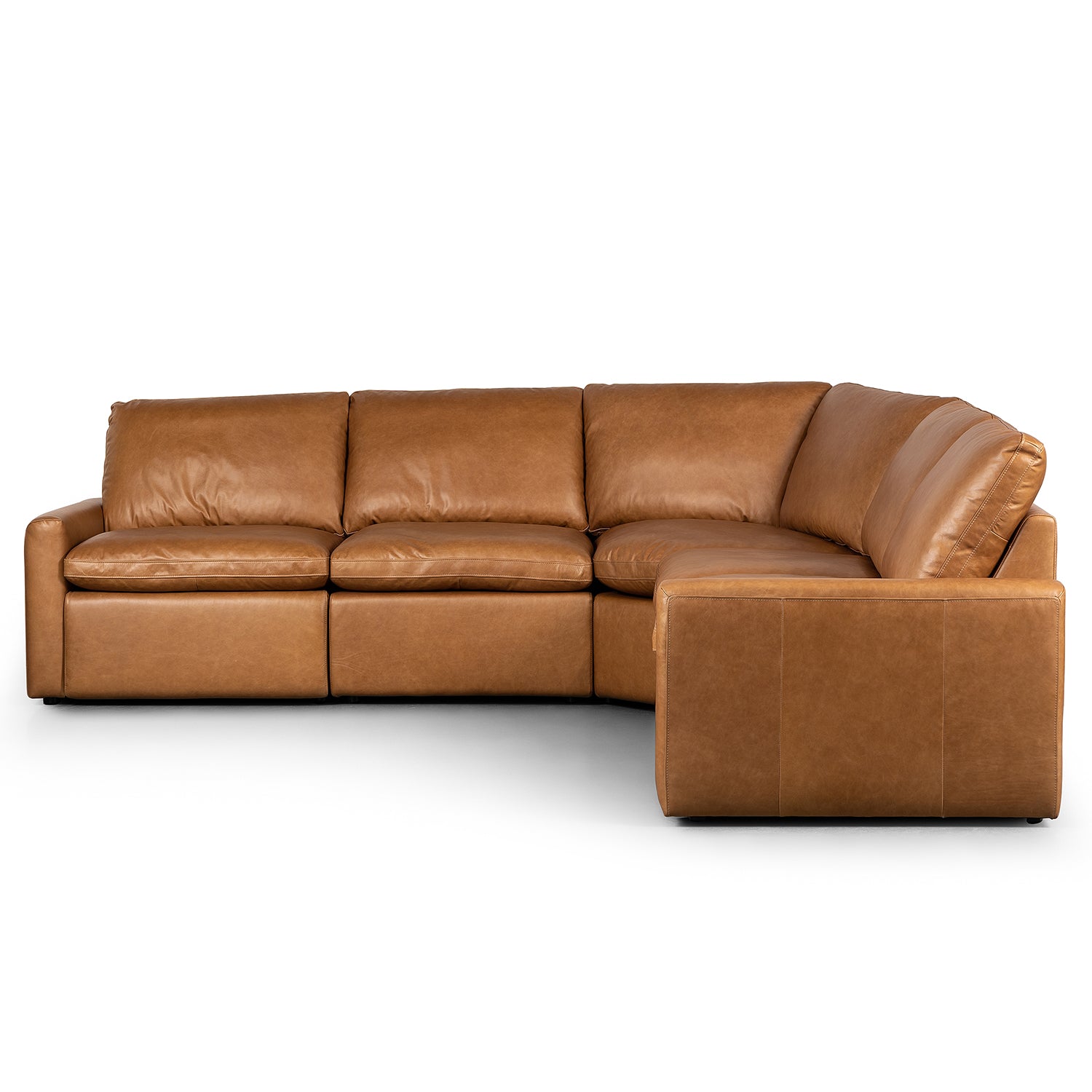 Four Hands Tillery Leather Power Recliner 5 Piece Sectional Sofa