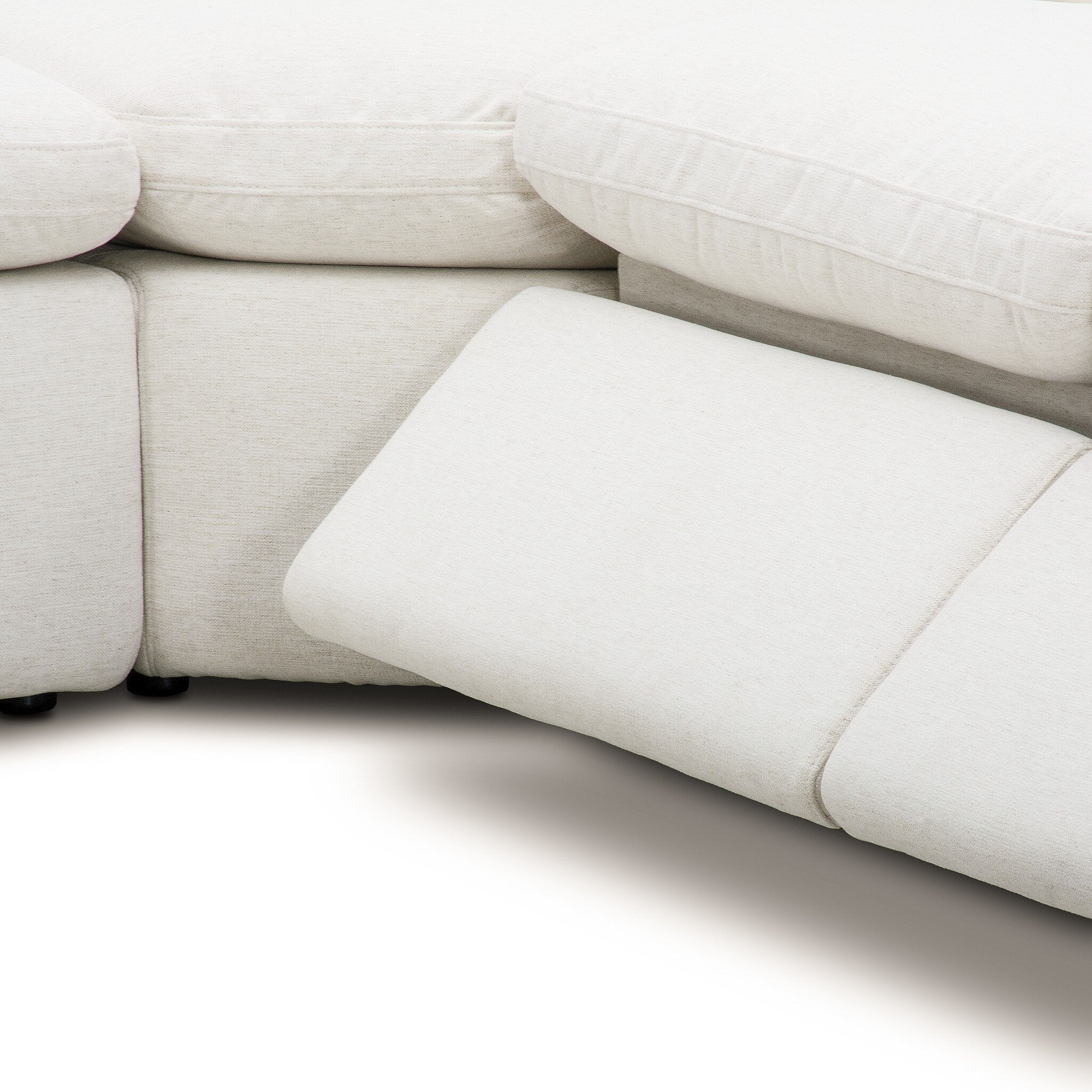 Four Hands Tillery Crypton Nomad Snow Power Recliner 5 Piece Sectional Sofa close-up detail 4