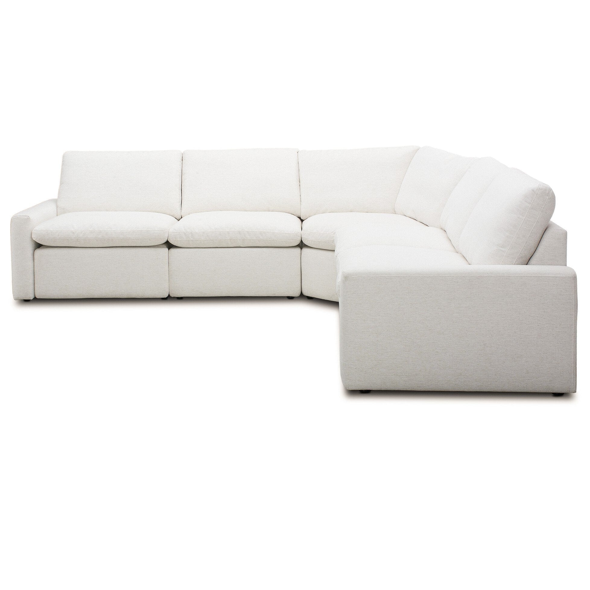 Four Hands Tillery Crypton Nomad Snow Power Recliner 5 Piece Sectional Sofa front view