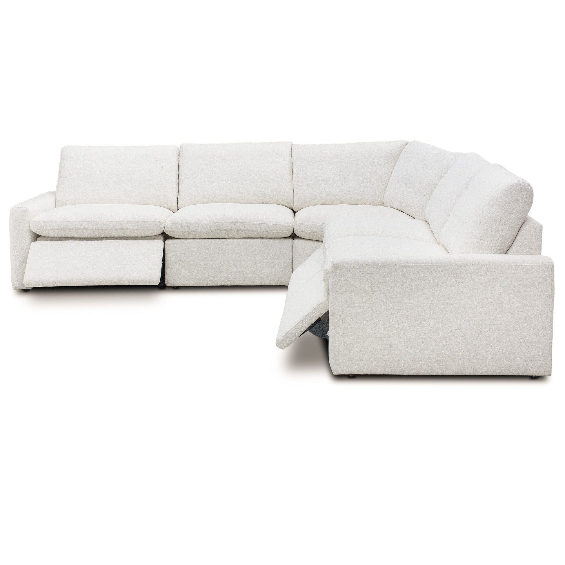 Four Hands Tillery Crypton Nomad Snow Power Recliner 5 Piece Sectional Sofa front view 2