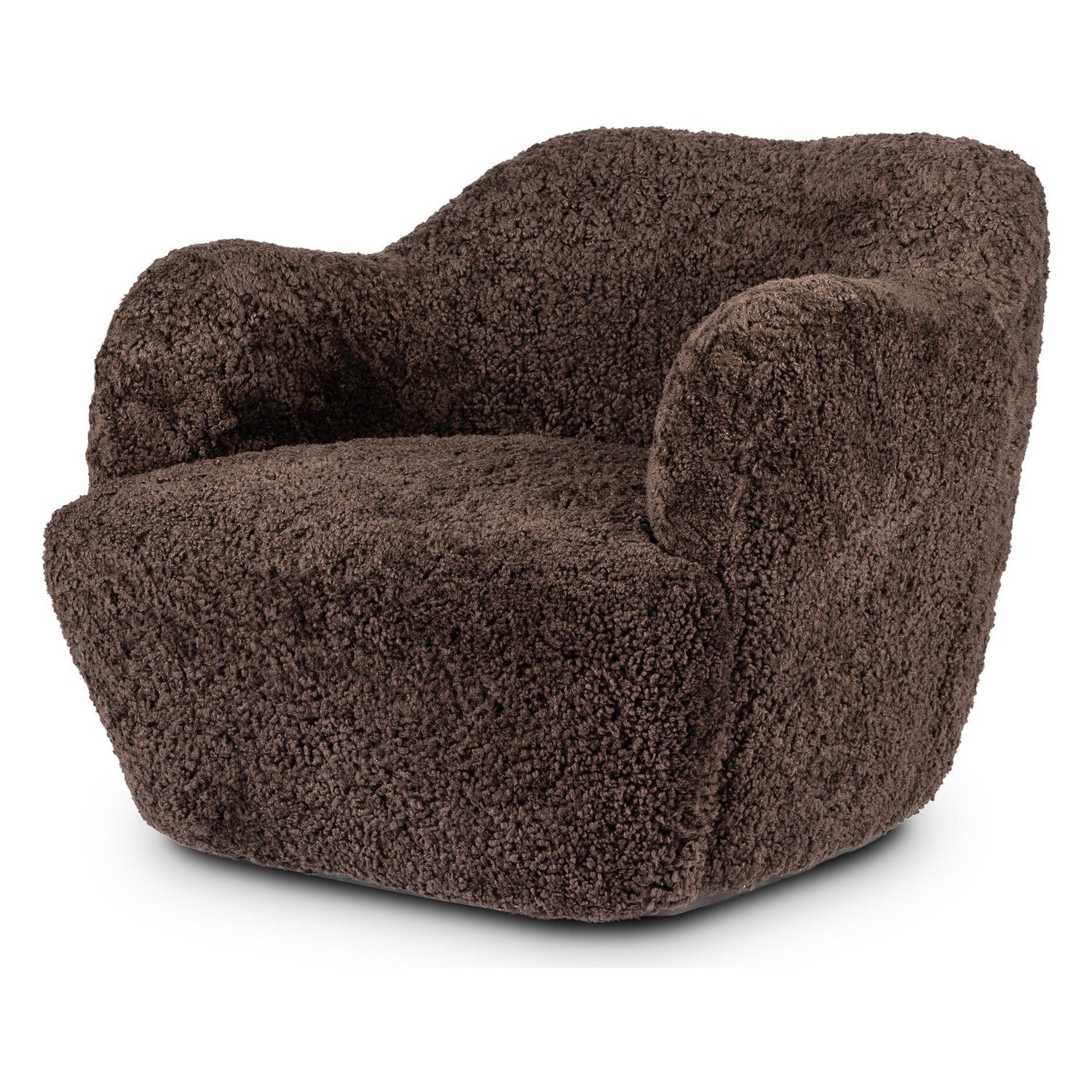 Four Hands Julius Cocoa Shearling Swivel Chair