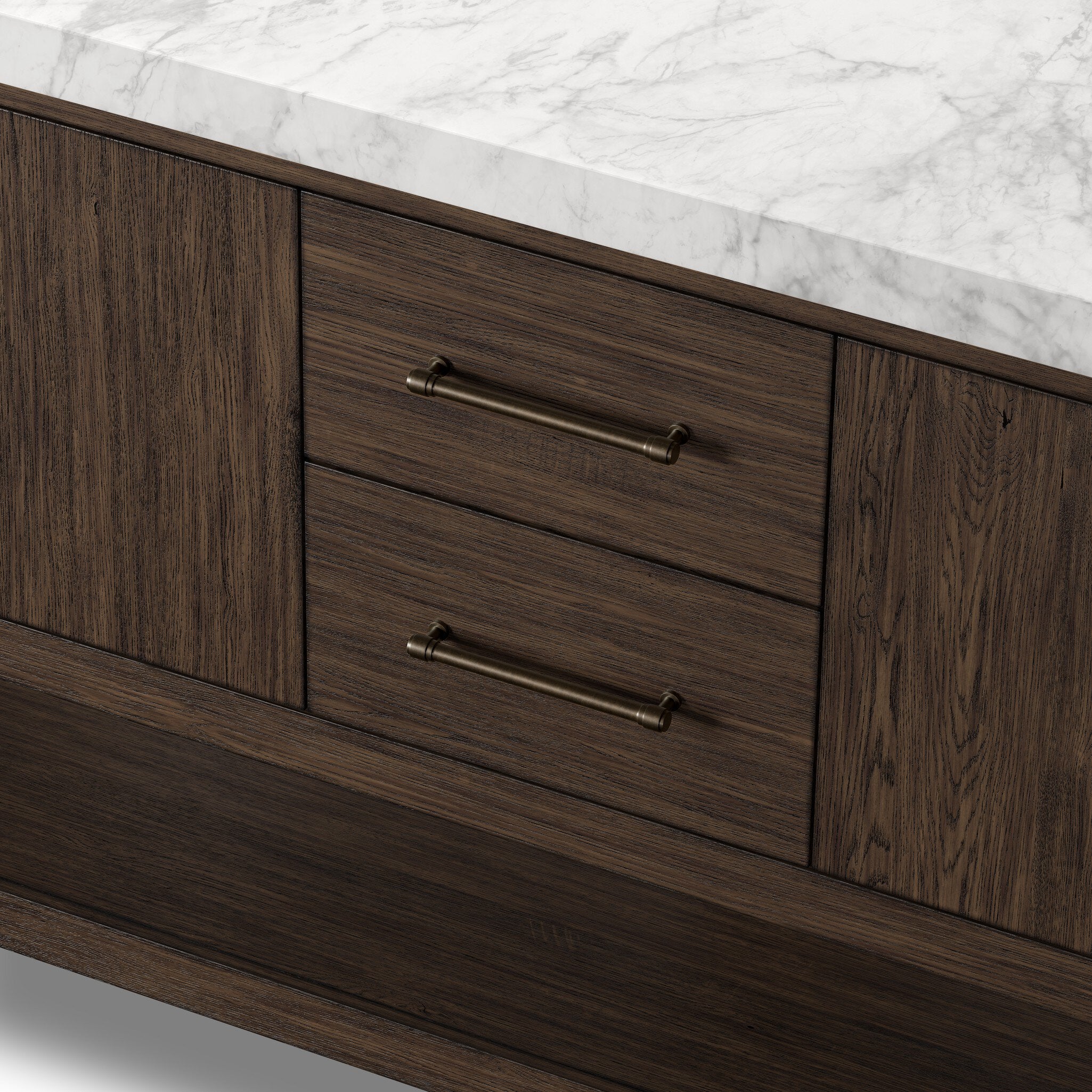 Four Hands Anthem Satin Espresso Oak Double Vanity close-up detail 2