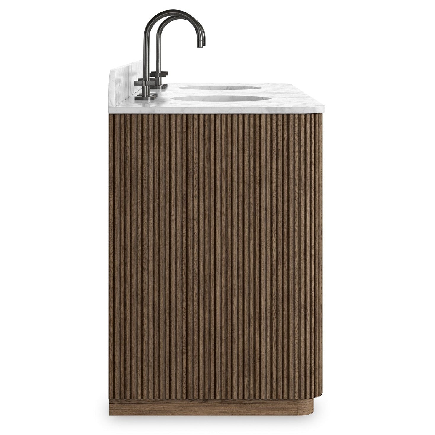 Four Hands Malden Satin Espresso Oak Double Vanity side view