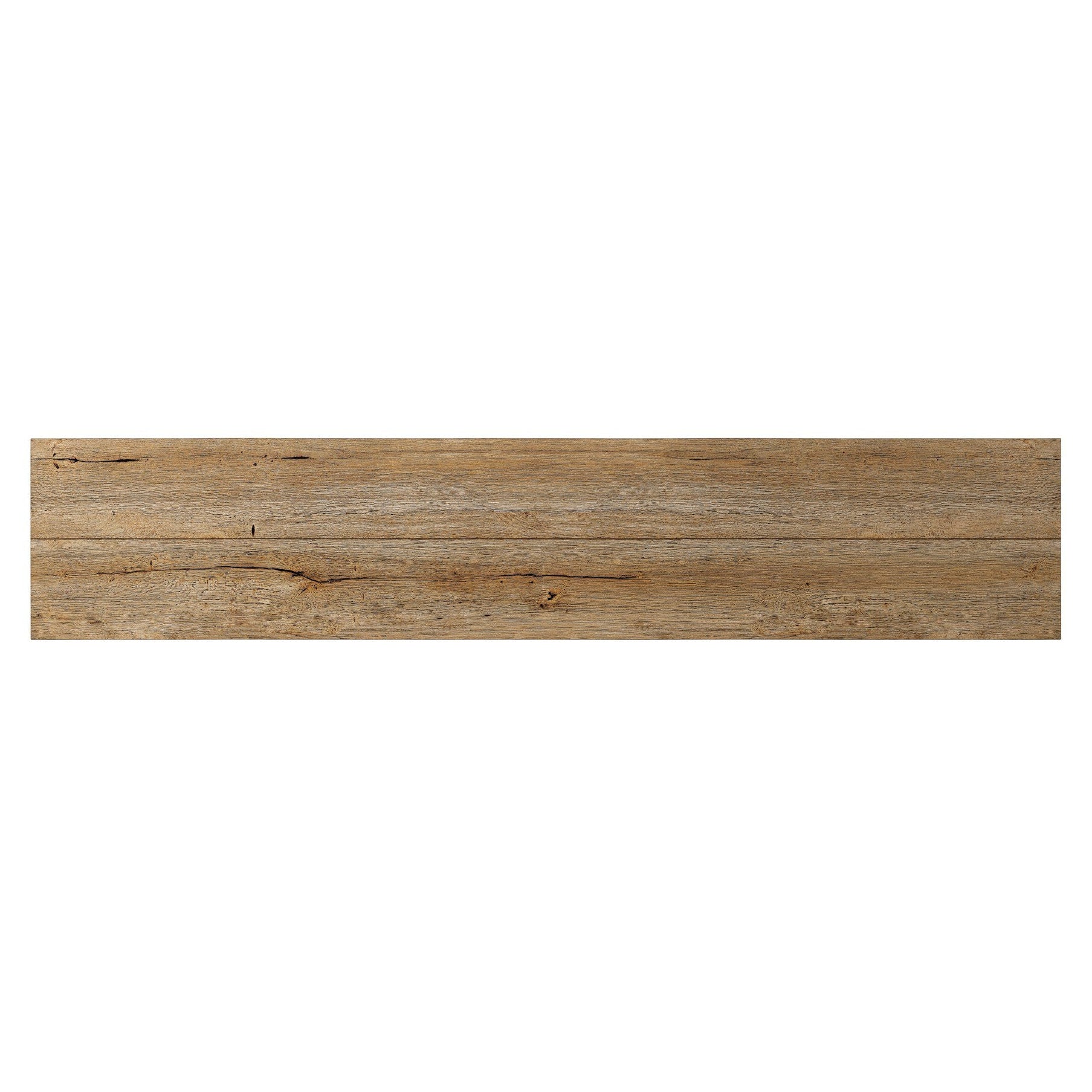 Four Hands Redondo Burnt Bleached Oak Resawn Media Console top view