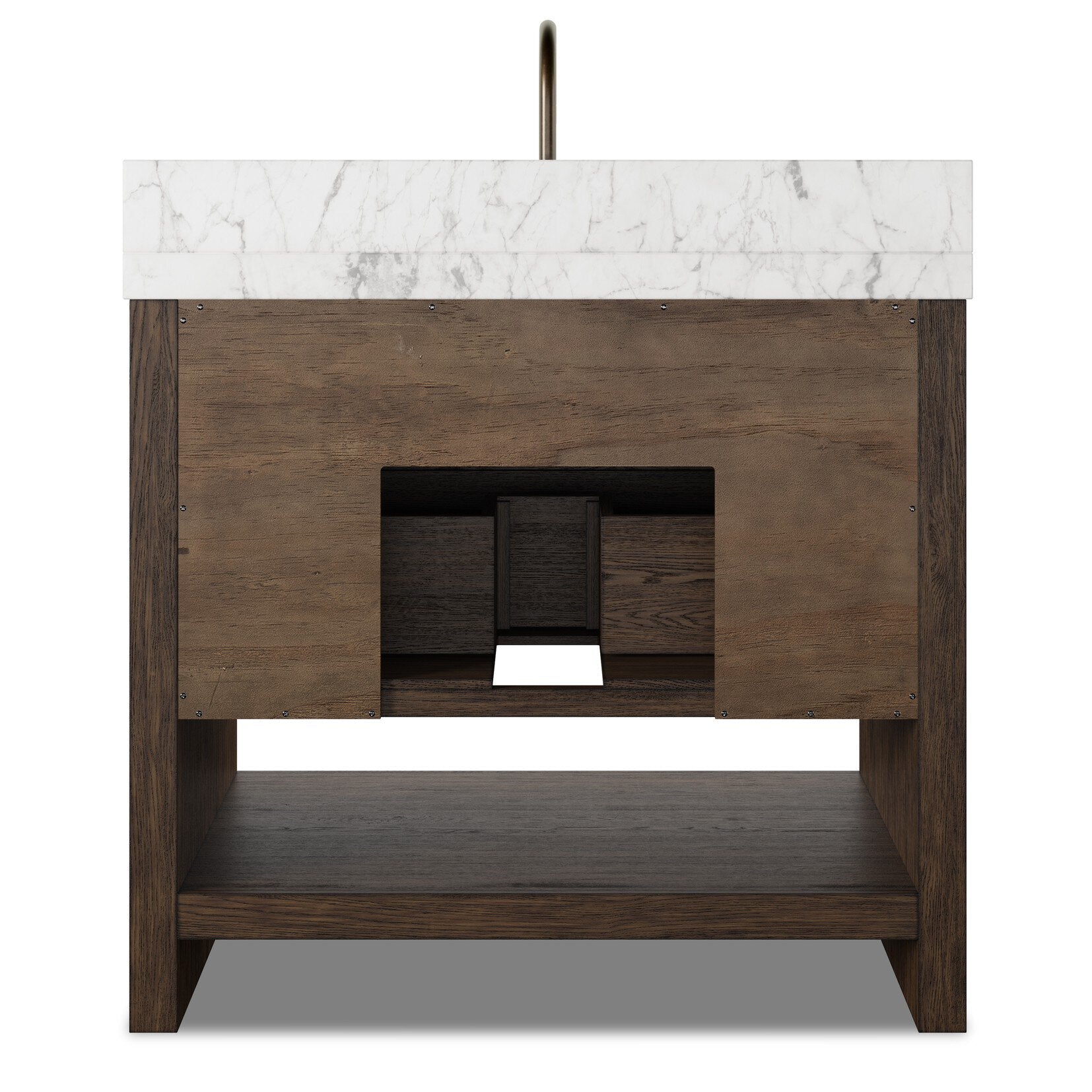 Four Hands Anthem Satin Espresso Oak Single Vanity back view