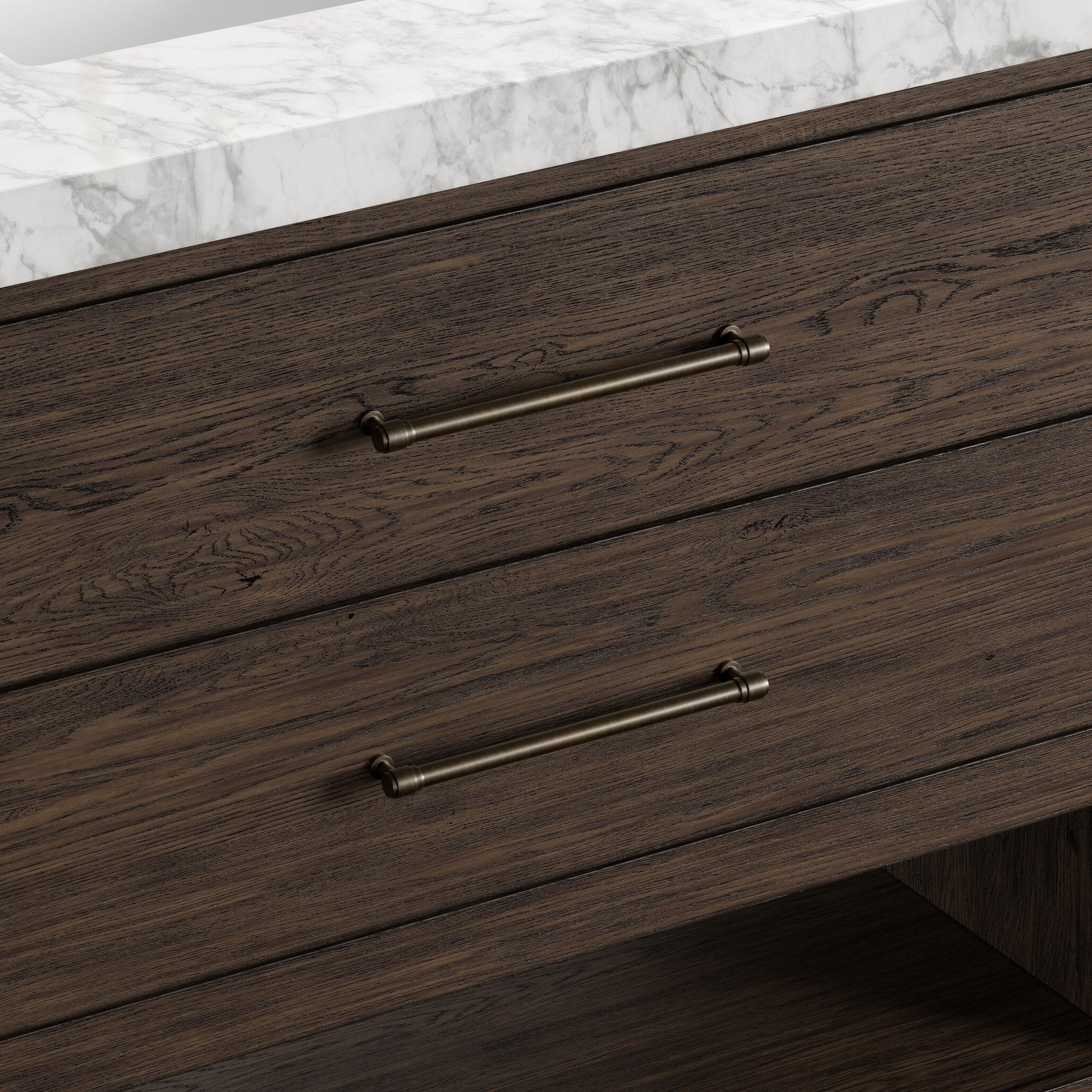 Four Hands Anthem Satin Espresso Oak Single Vanity close-up detail 2