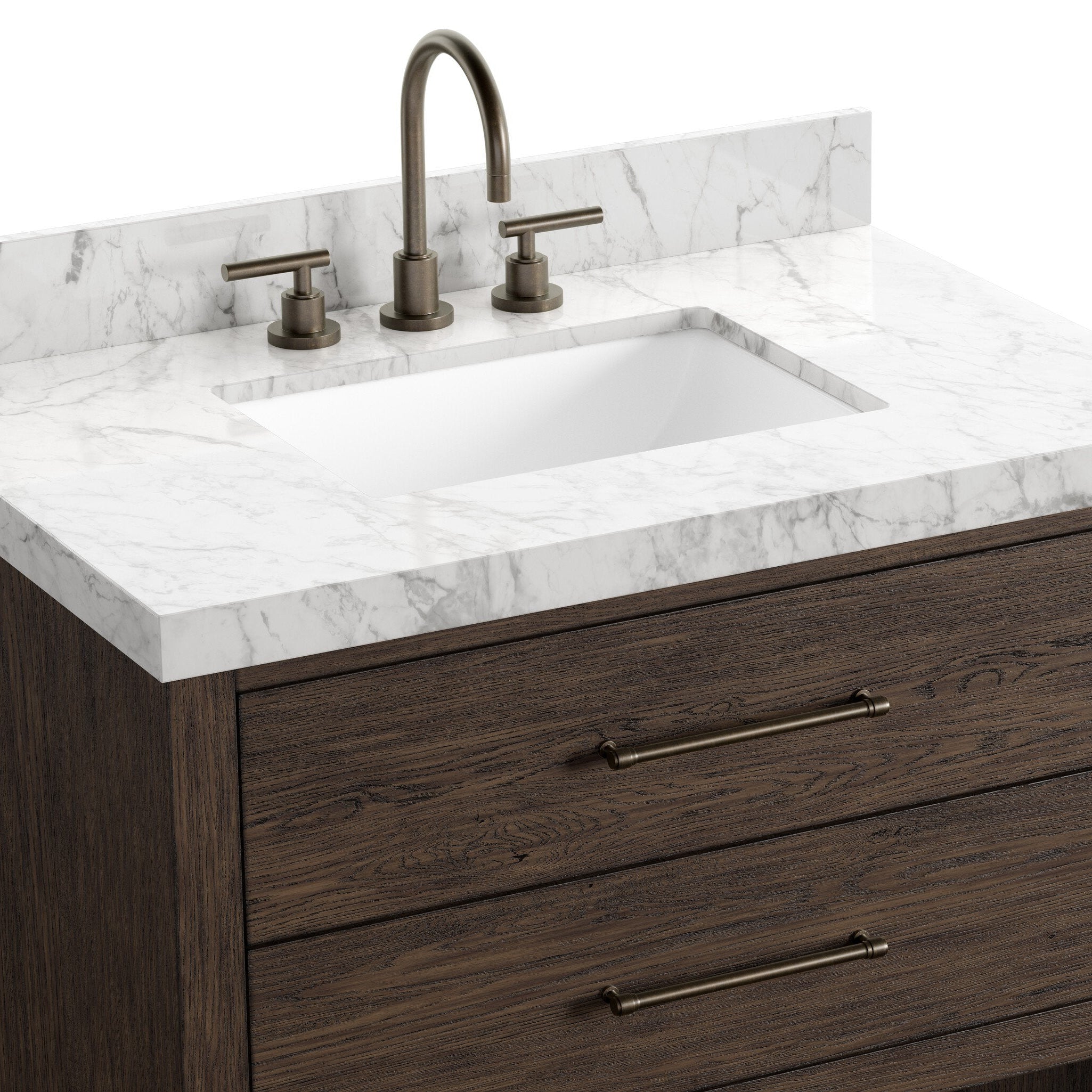 Four Hands Anthem Satin Espresso Oak Single Vanity close-up detail 3