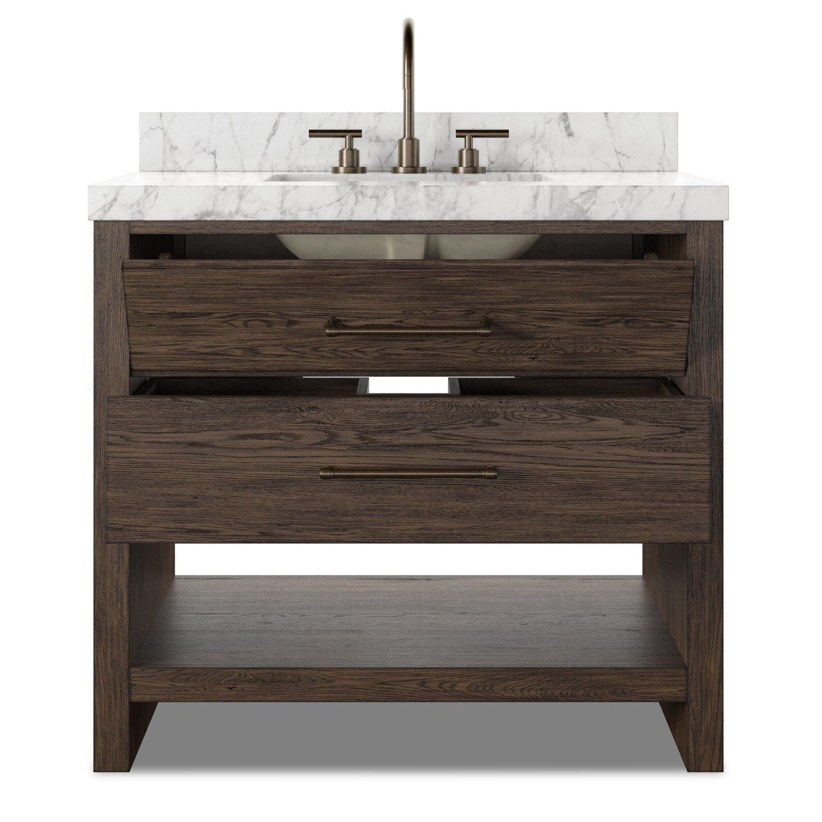 Four Hands Anthem Satin Espresso Oak Single Vanity close-up detail 4