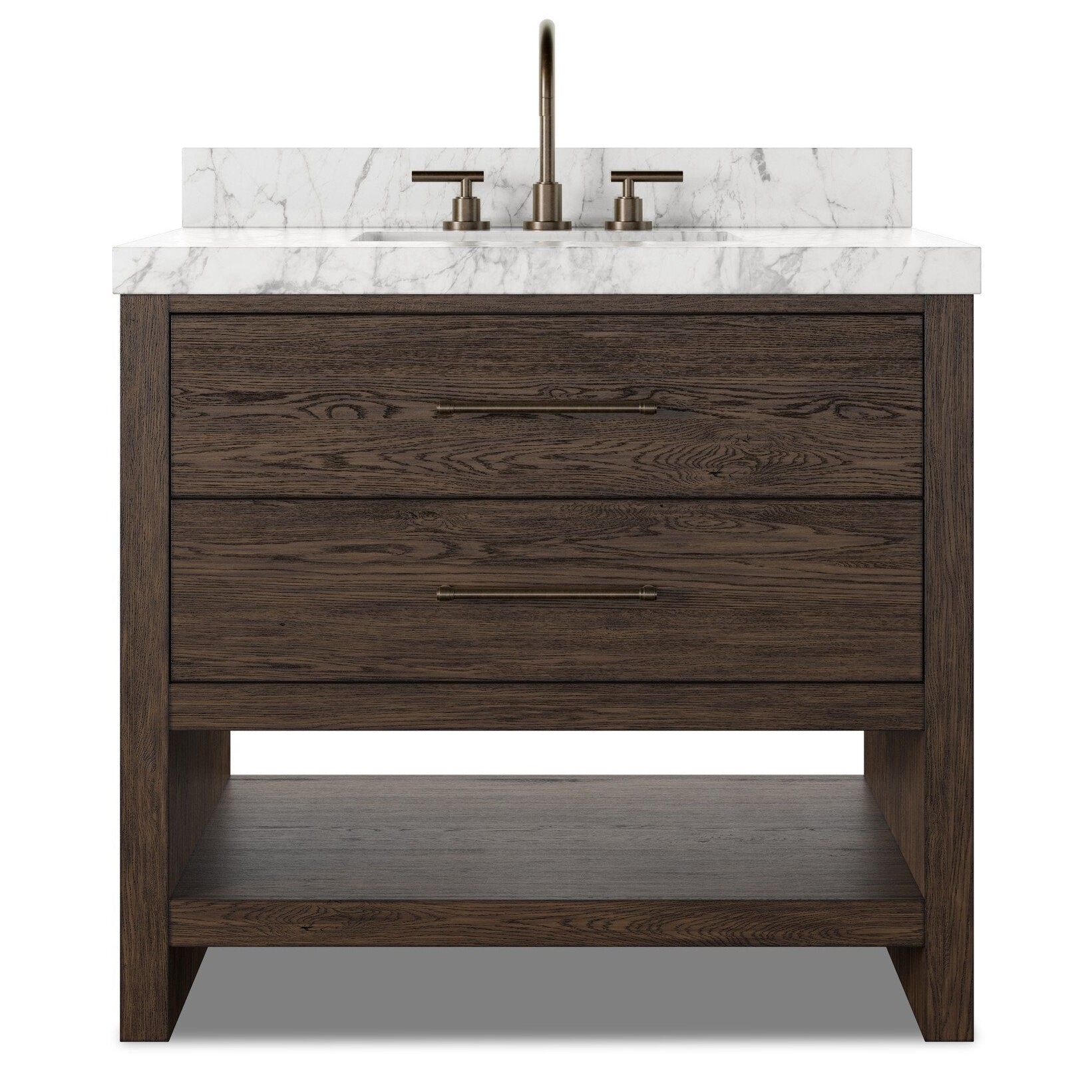 Four Hands Anthem Satin Espresso Oak Single Vanity front view