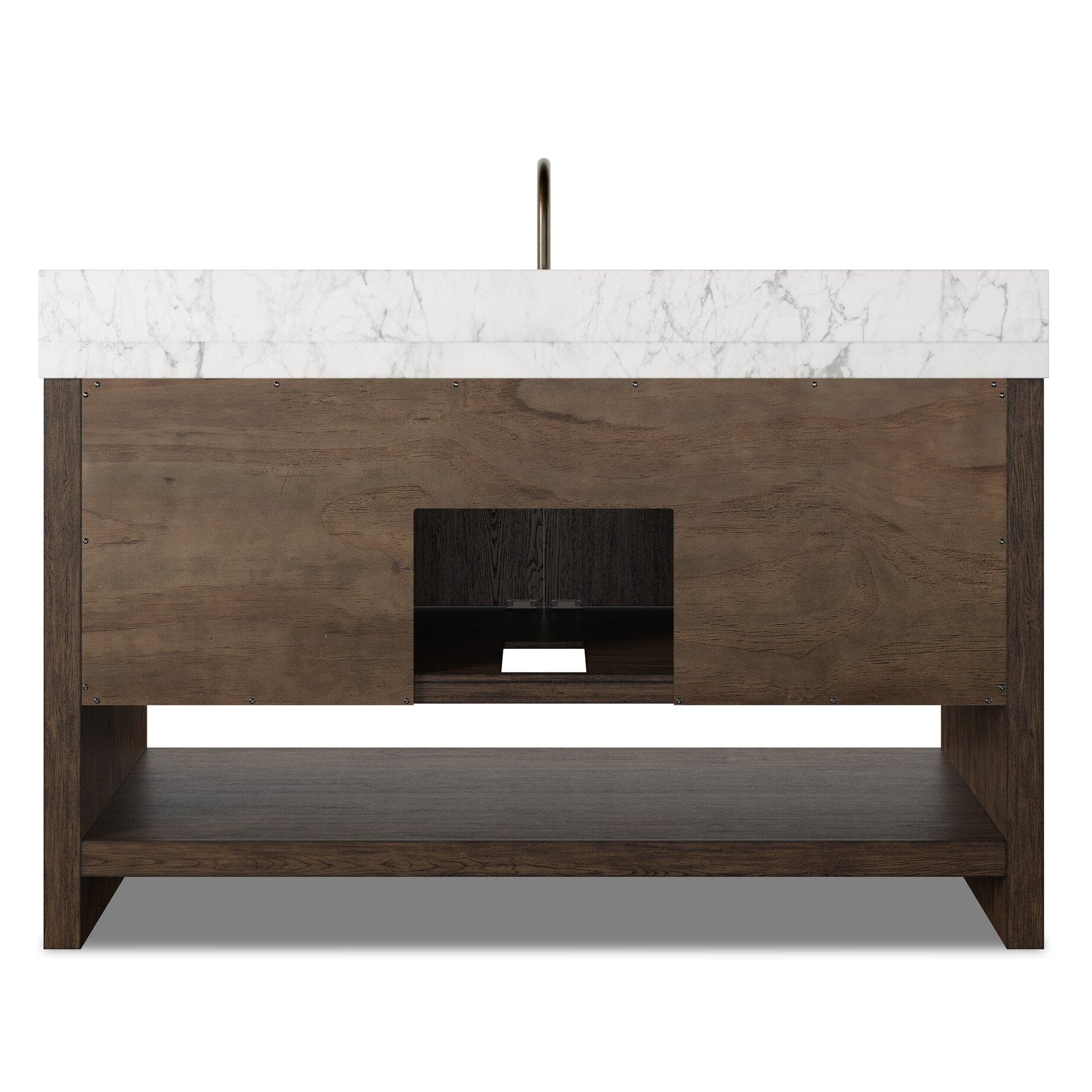 Four Hands Anthem Satin Espresso Oak Single Wide Vanity - back view