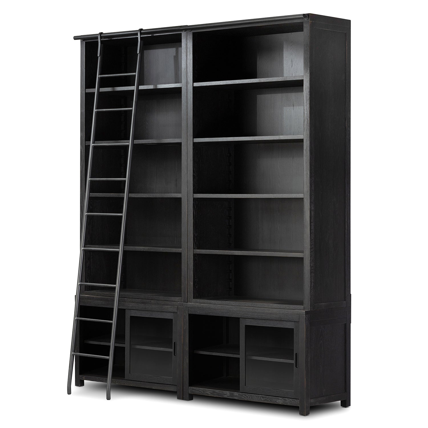 Four Hands Admont Double Bookcase And Ladder