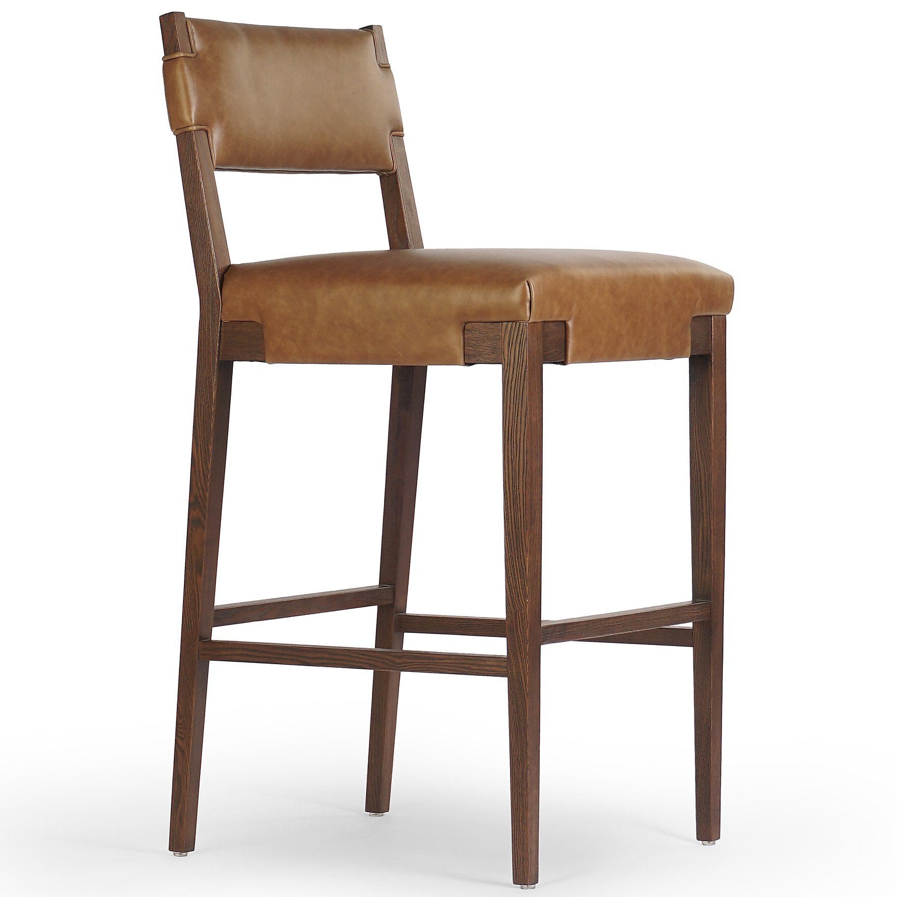 Four Hands Tamari Sonoma Chestnut Bar Stool construction close-up
