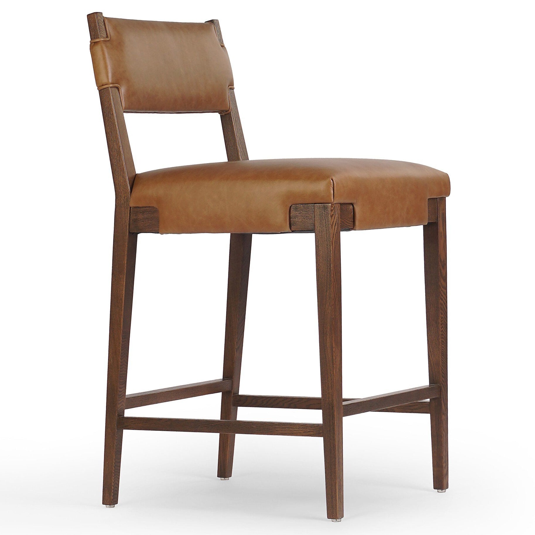 Four Hands Tamari Sonoma Chestnut Counter Stool construction close-up