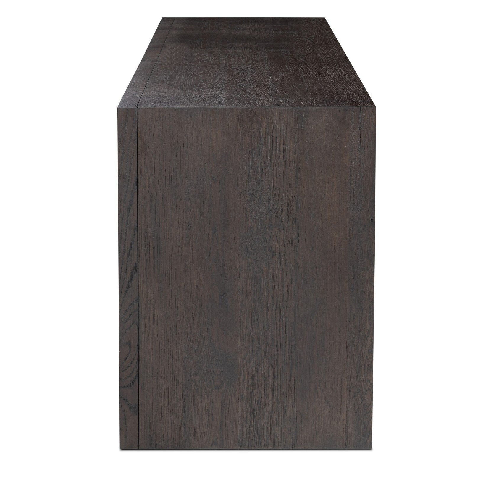 Four Hands Chalmers Smoked Black Resawn Oak Media Console side view