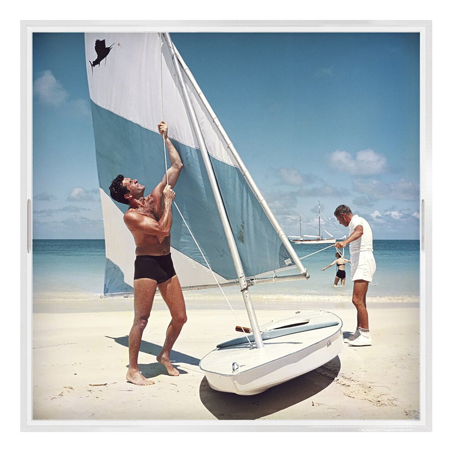 Four Hands x Slim Aarons Boating In Antigua Tray