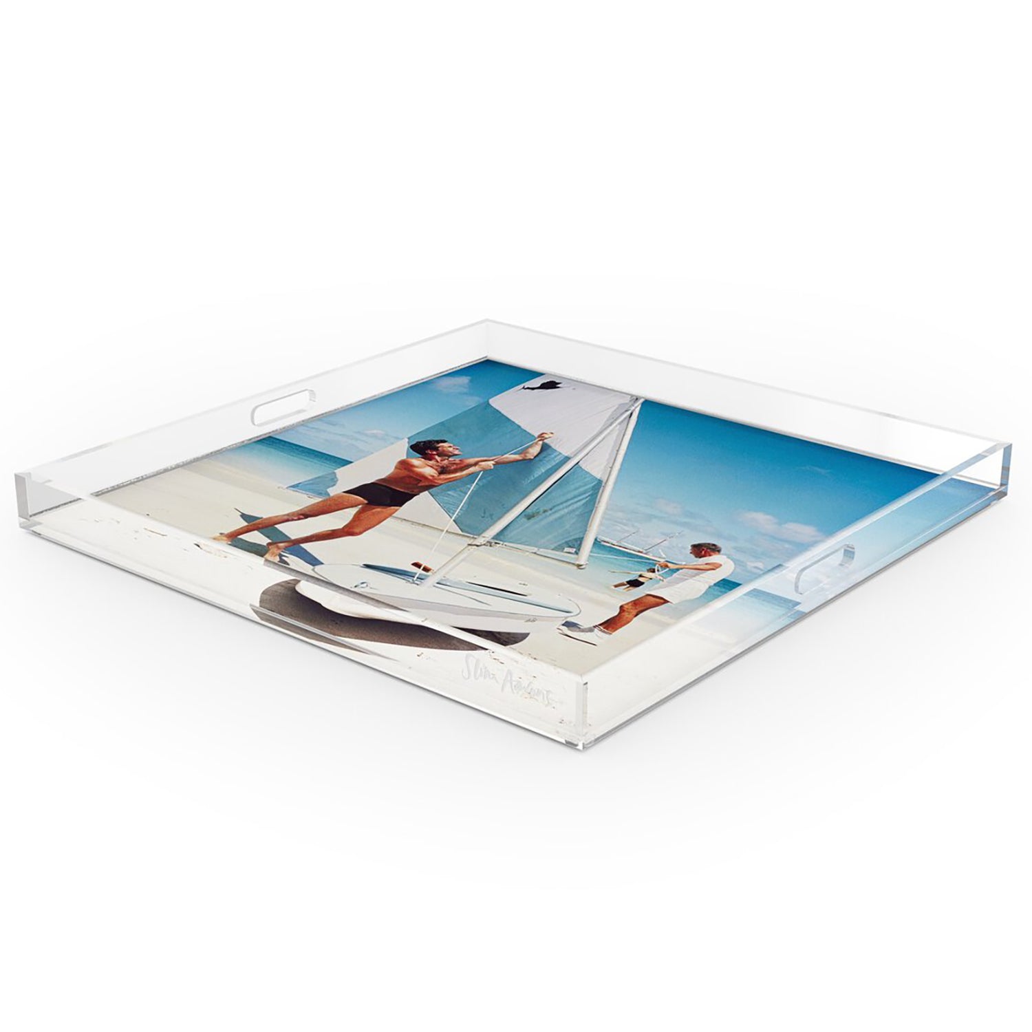 Four Hands x Slim Aarons Boating In Antigua Tray