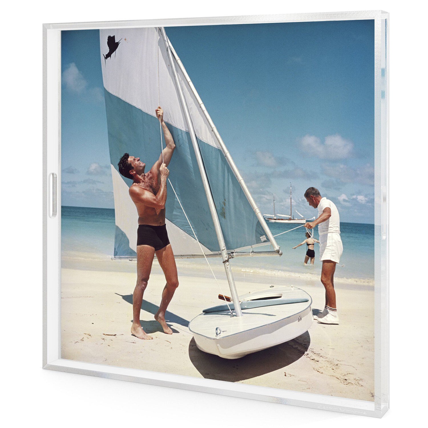 Four Hands x Slim Aarons Boating In Antigua Tray