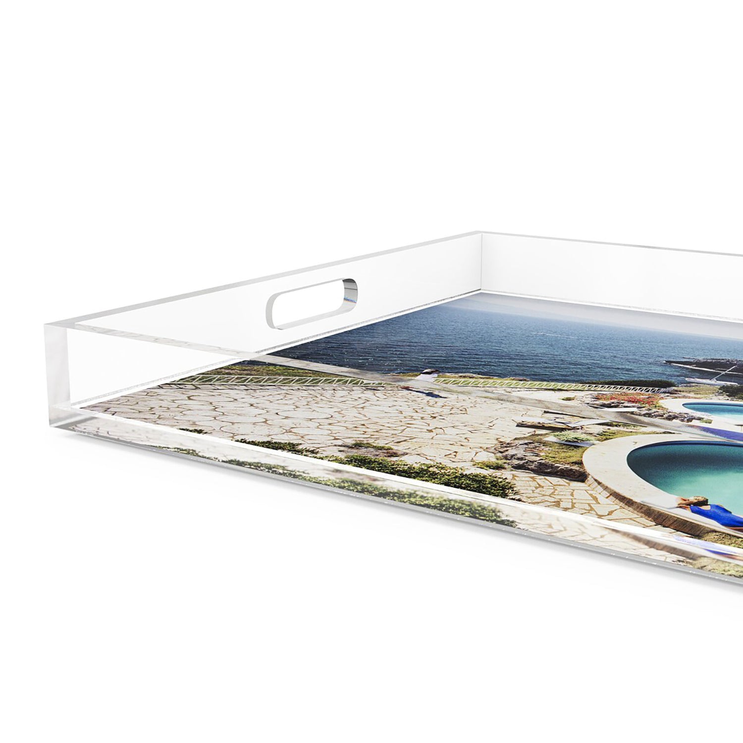 Four Hands x Slim Aarons Pool At Villa Gli Arieti Tray