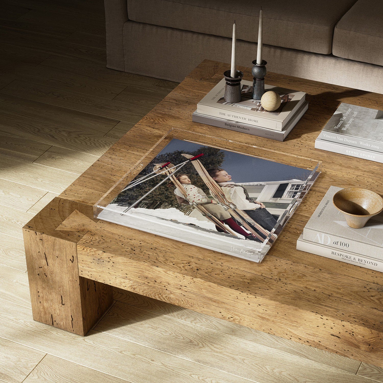 Four Hands x Slim Aarons New England Skiing Tray