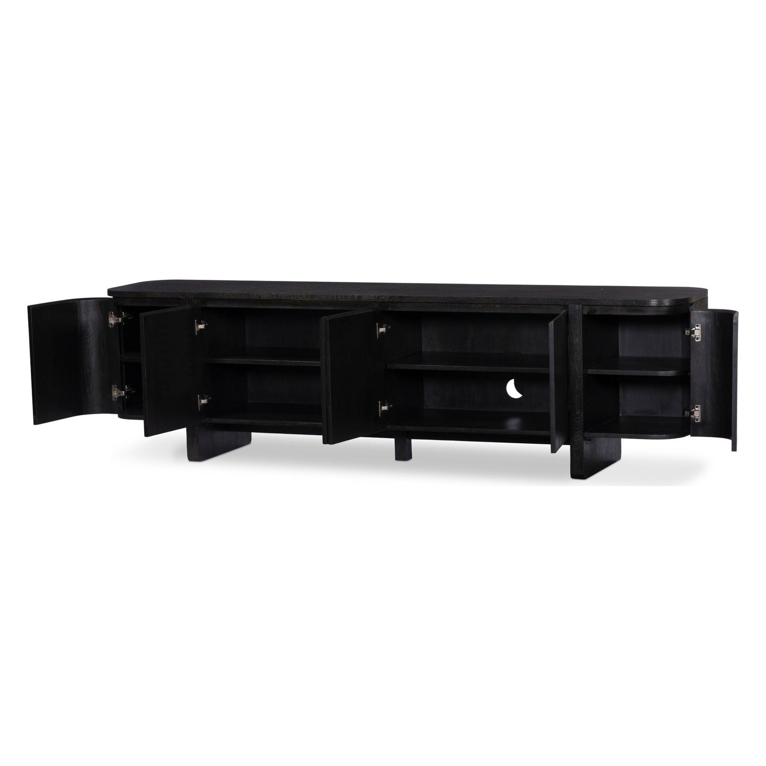 Four Hands Elle Worn Black Oak Media Console