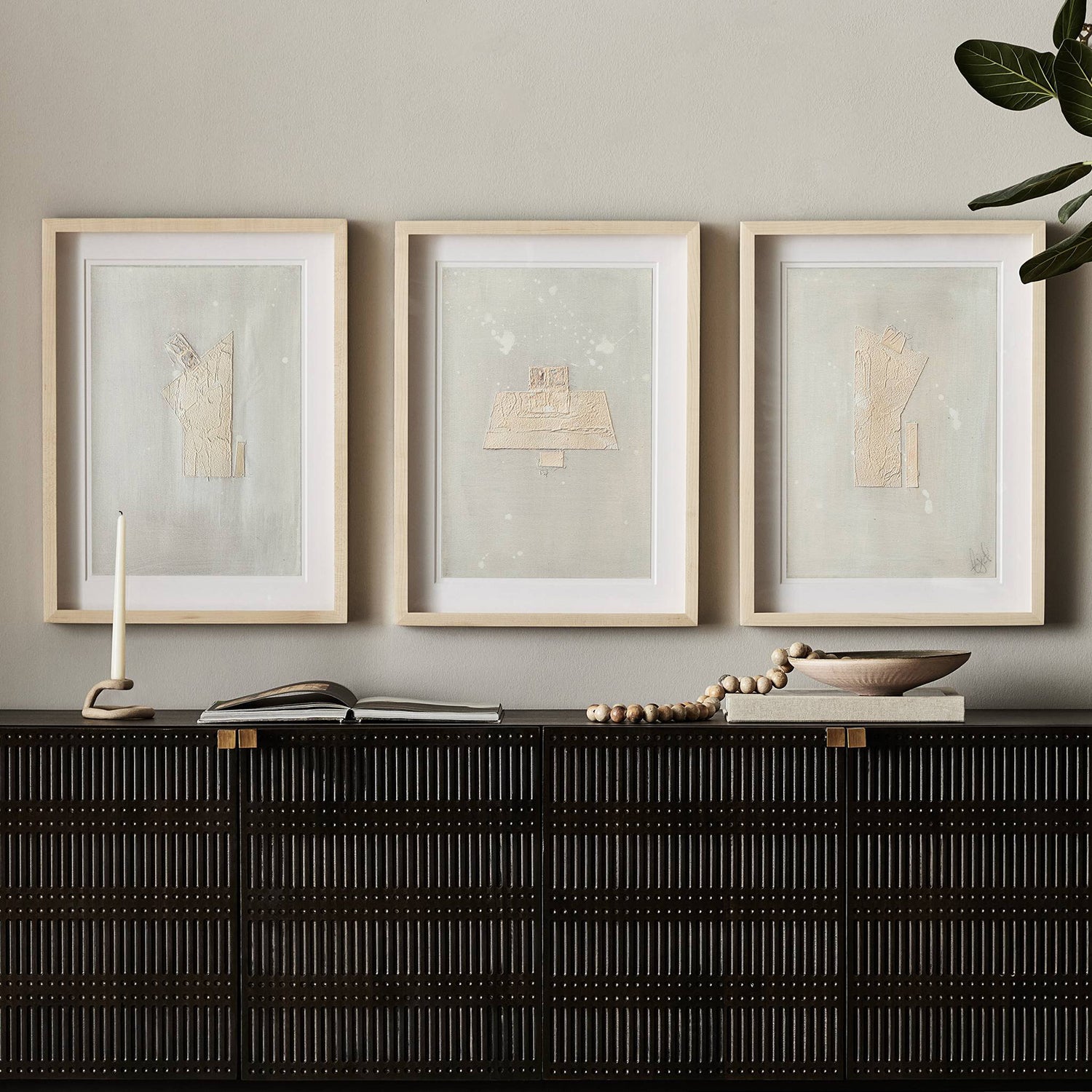 Four Hands Galactic II Tryptic Framed Artwork Set