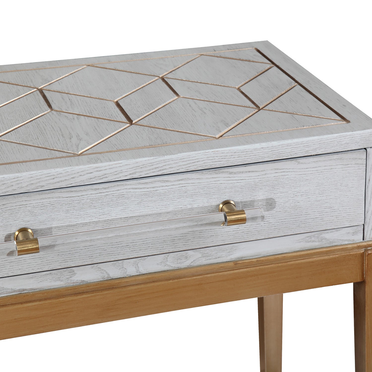 Bassett Mirror Gray Perrine Wood Console Table