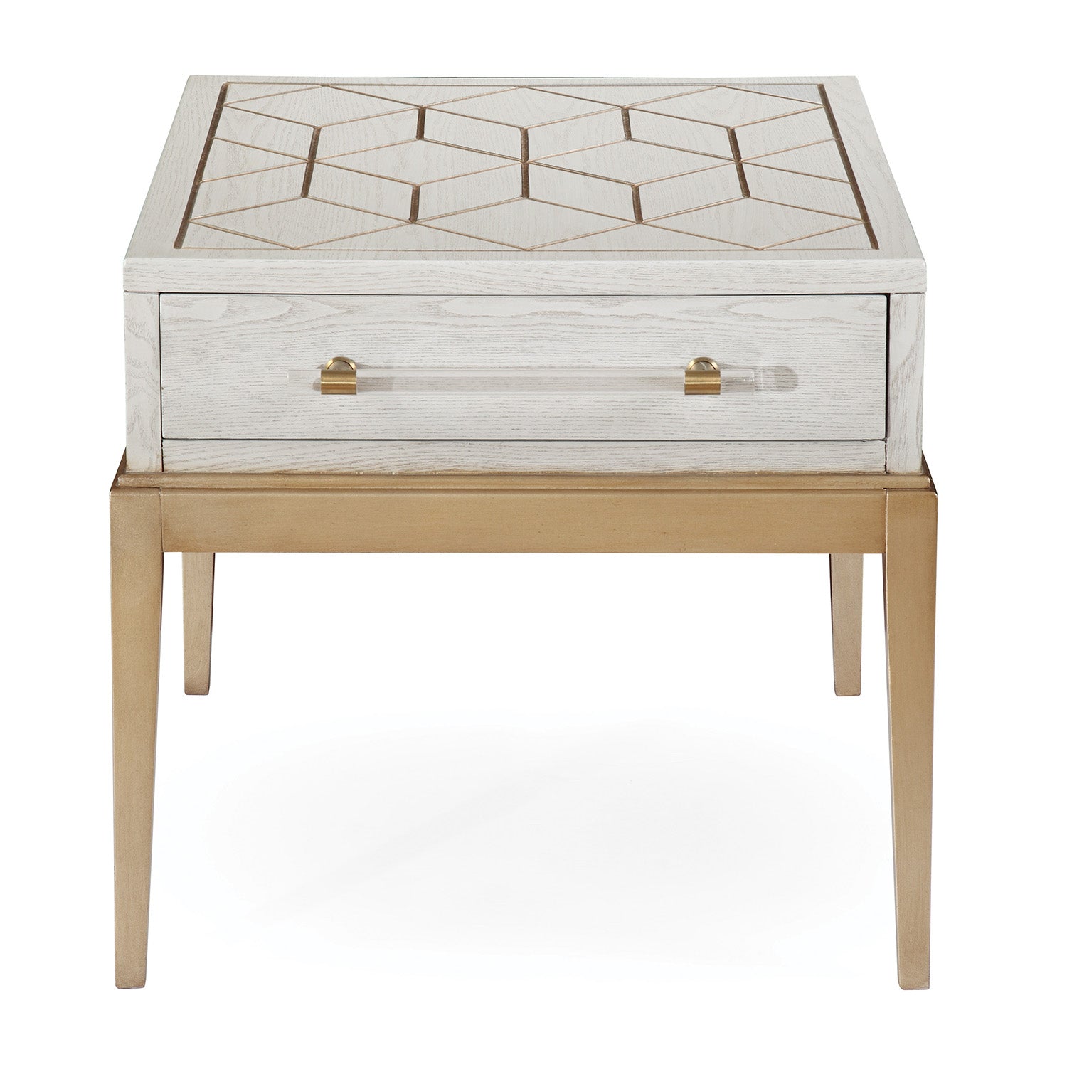 Bassett Mirror Perrine White End Table
