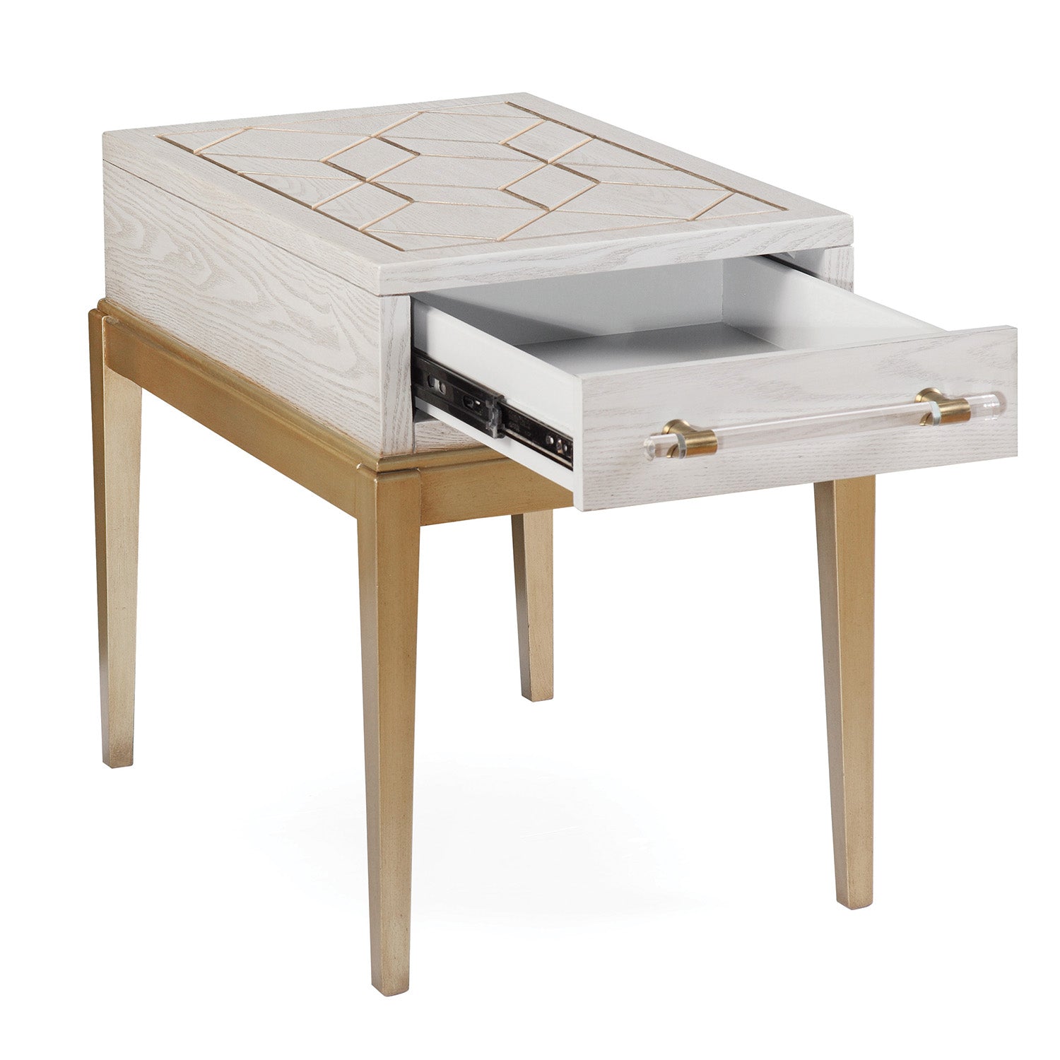 Bassett Mirror Perrine White Accent Table